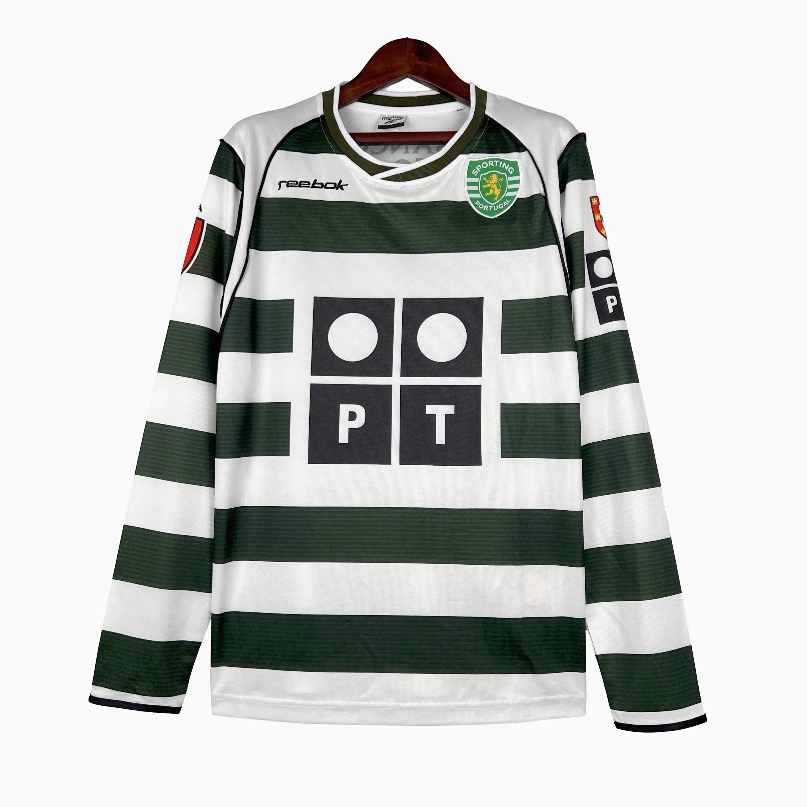 TFK-turbofussballkit-Retro Sporting CP 03-04 Home Stadium Long Sleeve Jersey