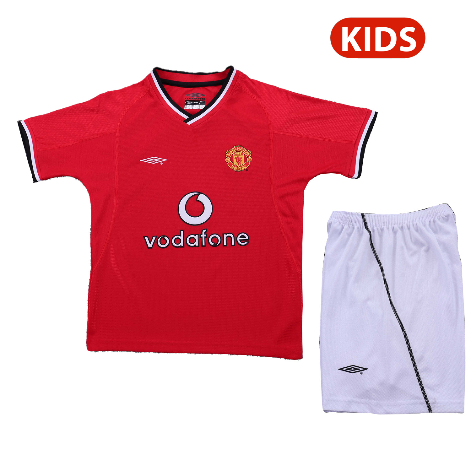 TFK-turbofussballkit-Retro Manchester United 2000-02 Home Kids Kit