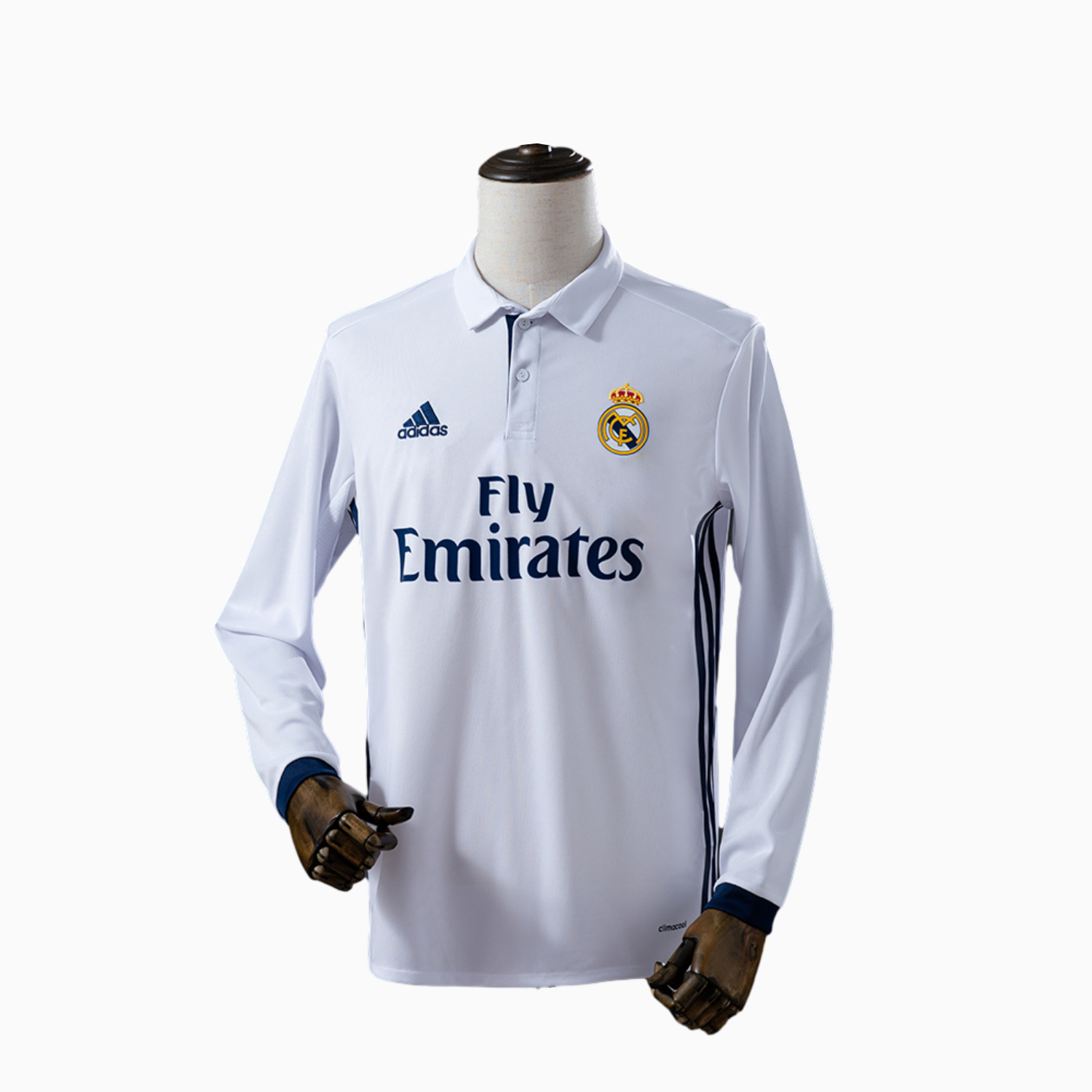 TFK-turbofussballkit-Retro Real Madrid 16-17 Home Long Sleeve Jersey