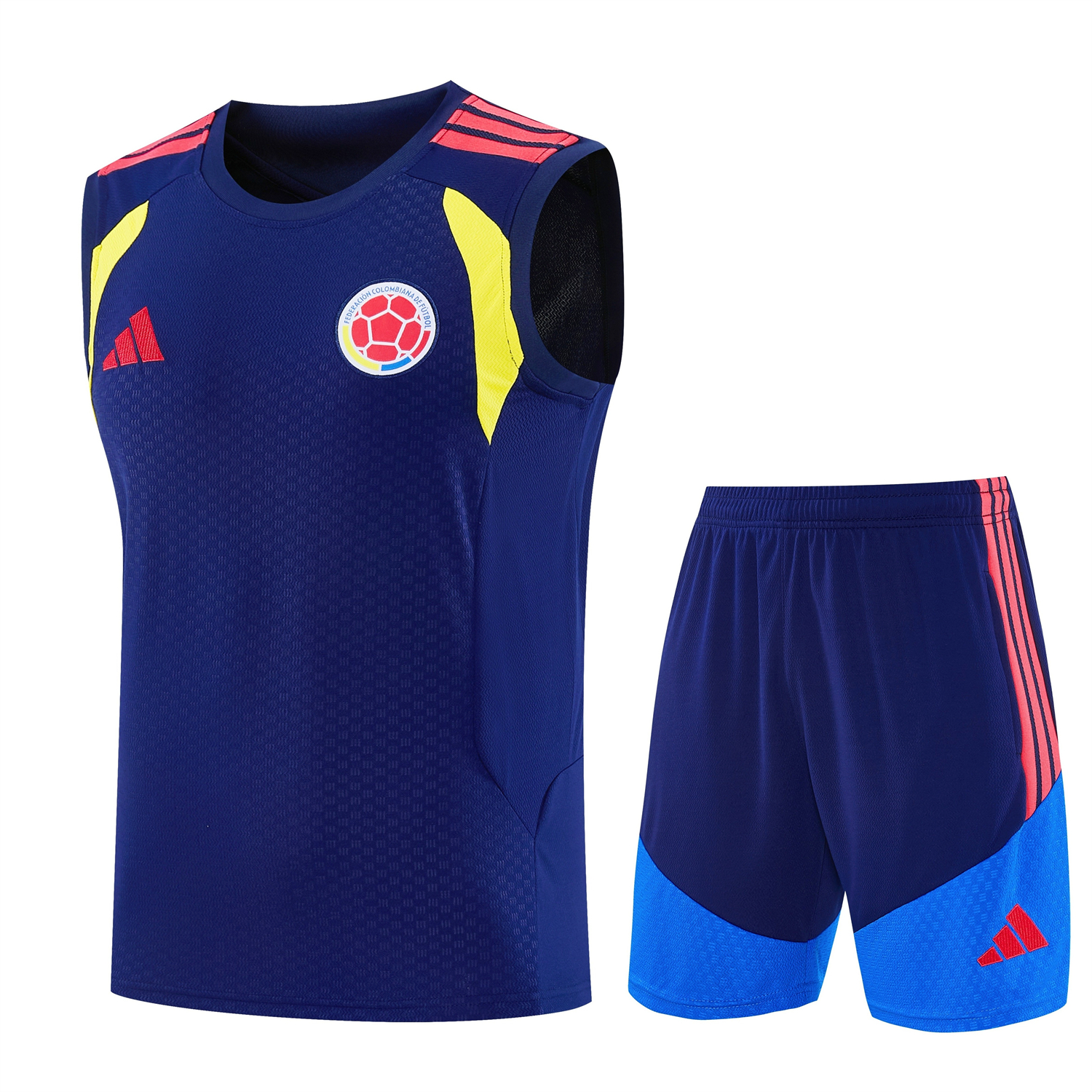 TFK-turbofussballkit-Colombia 2026 Vest Training Set - Dark Blue Vest and Shorts