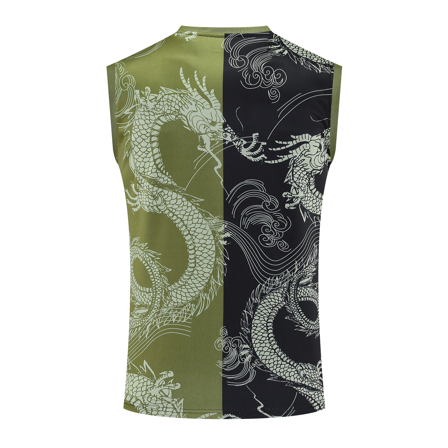 TFK-turbofussballkit-Real Madrid 25-26 Vest Training Set - Green-Black Dragon Vest & Black-White Shorts