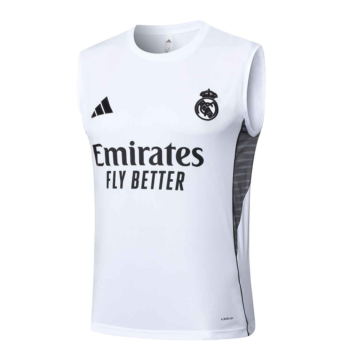 TFK-turbofussballkit-Real Madrid 25-26 Vest Training Set - White Vest and Black Shorts