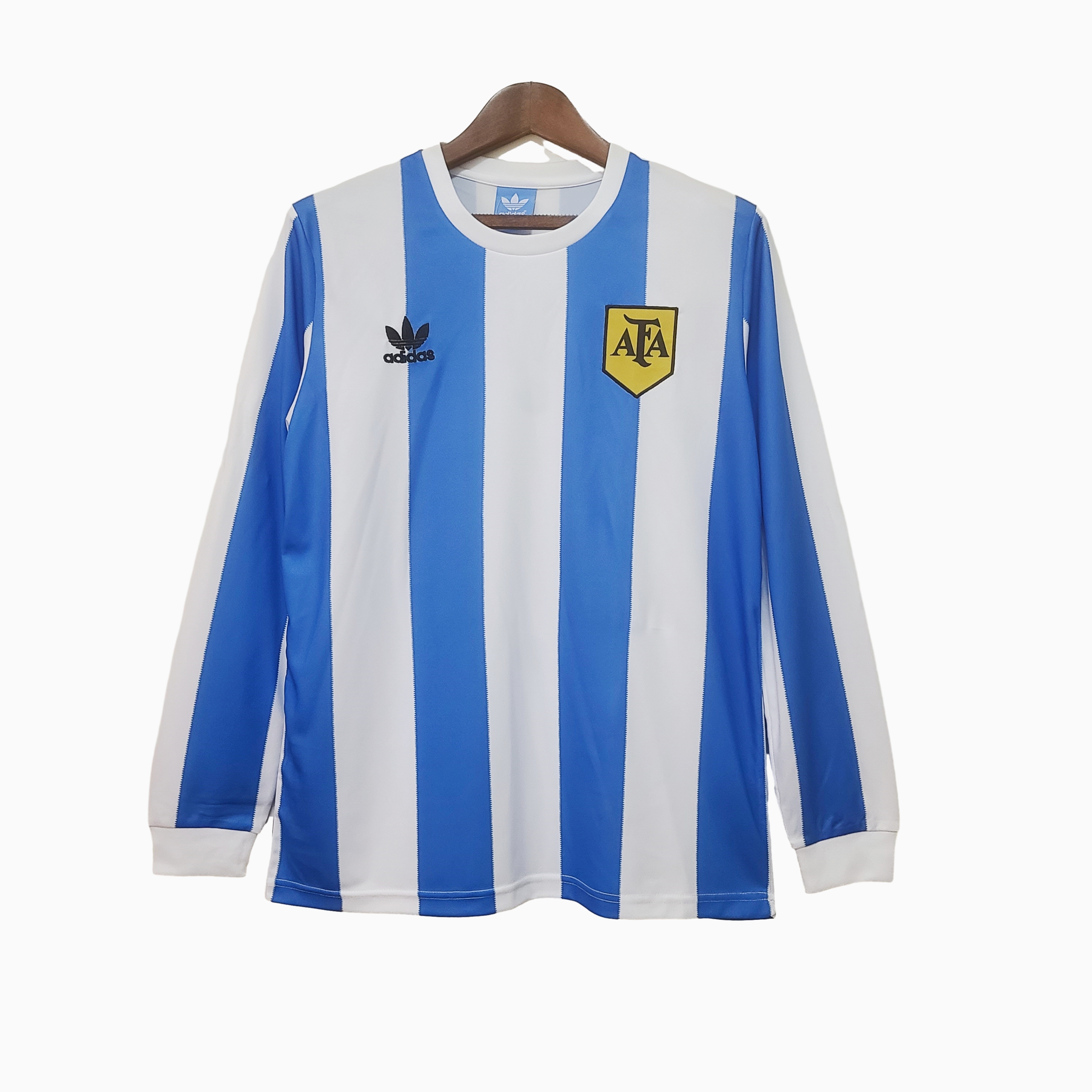 TFK-turbofussballkit-Retro Argentina 1978 Home Stadium Long Sleeve Jersey