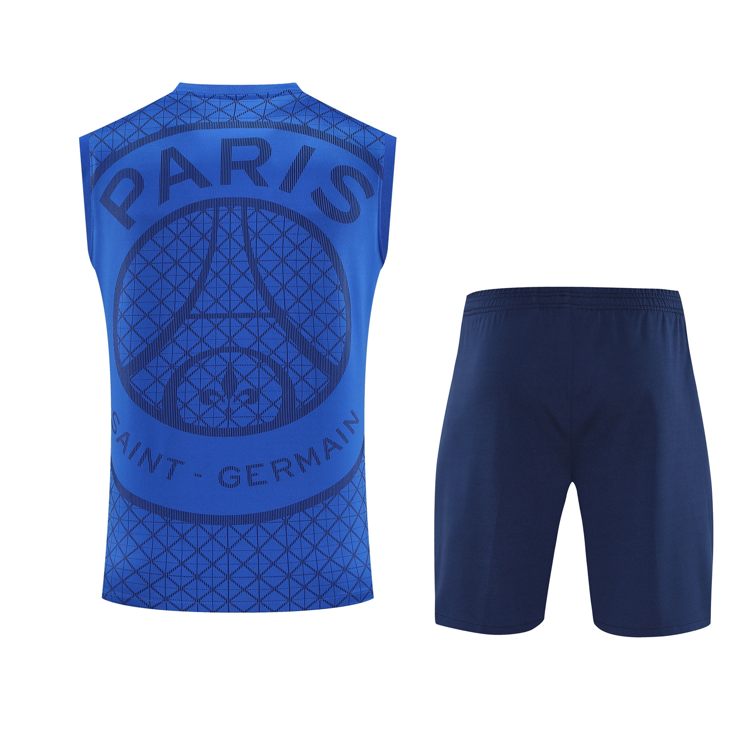 TFK-turbofussballkit-Paris Saint-Germain PSG 25-26 Vest Training Set - Ocean Blue Vest & Deep Blue Shorts