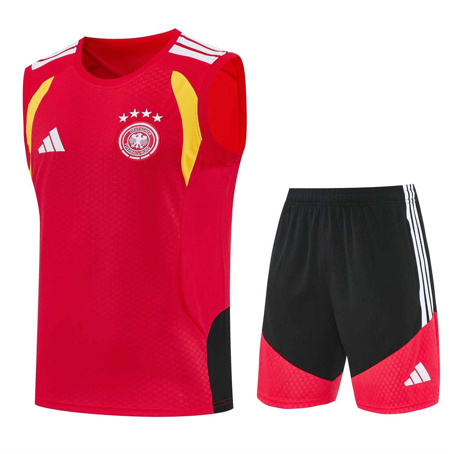 TFK-turbofussballkit-Germany 2026 Vest Training Set - Red Vest and Black Shorts