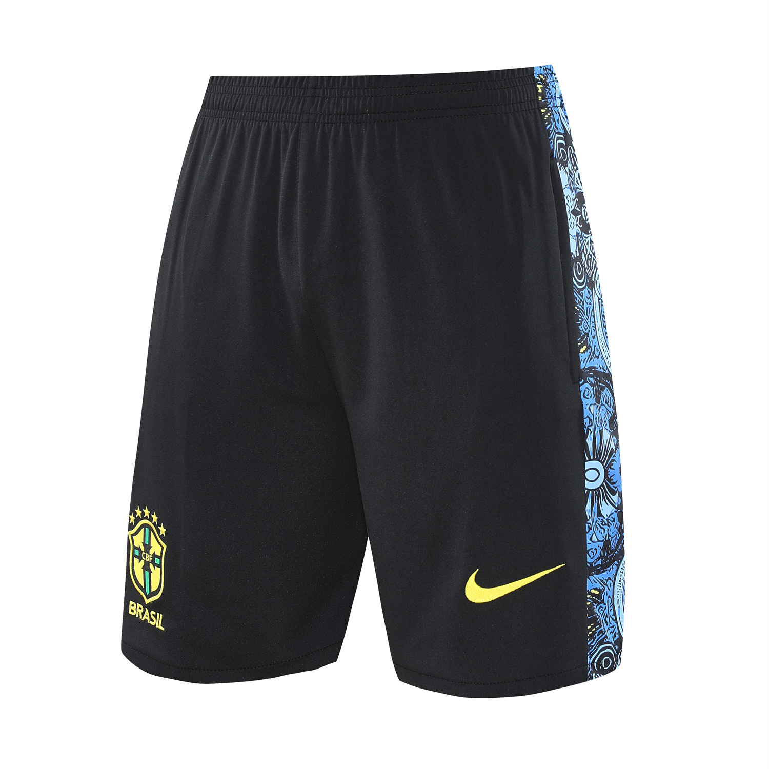 TFK-turbofussballkit-Brazil 25-26 Blue Jesus Statue Vest Training Set - Blue Vest & Black Shorts