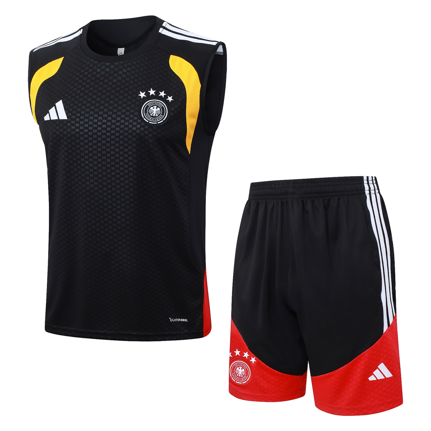 TFK-turbofussballkit-Germany 2026 Vest Training Set - Black Vest and Black Shorts