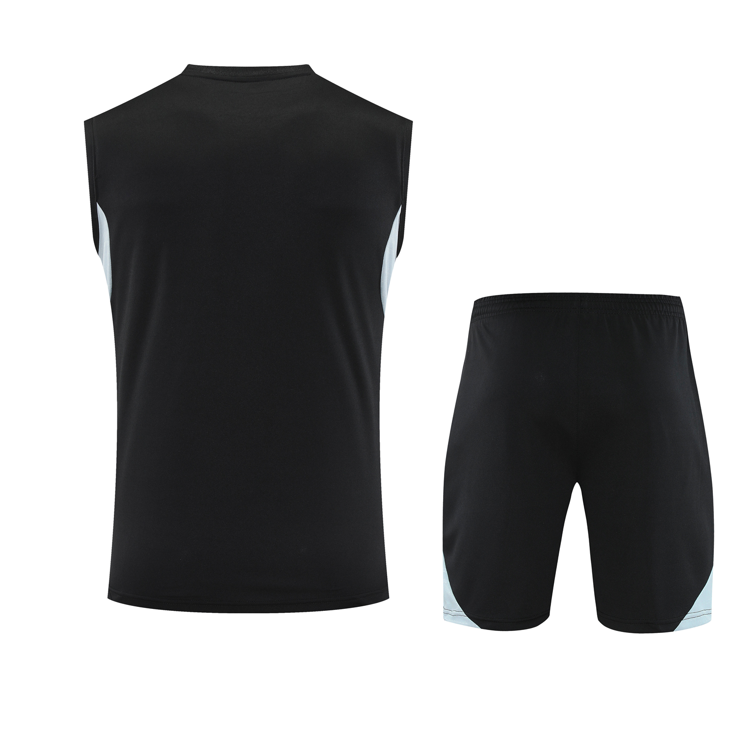 TFK-turbofussballkit-Real Madrid 25-26 Vest Training Set - Black And Light Grey Vest & Black Shorts