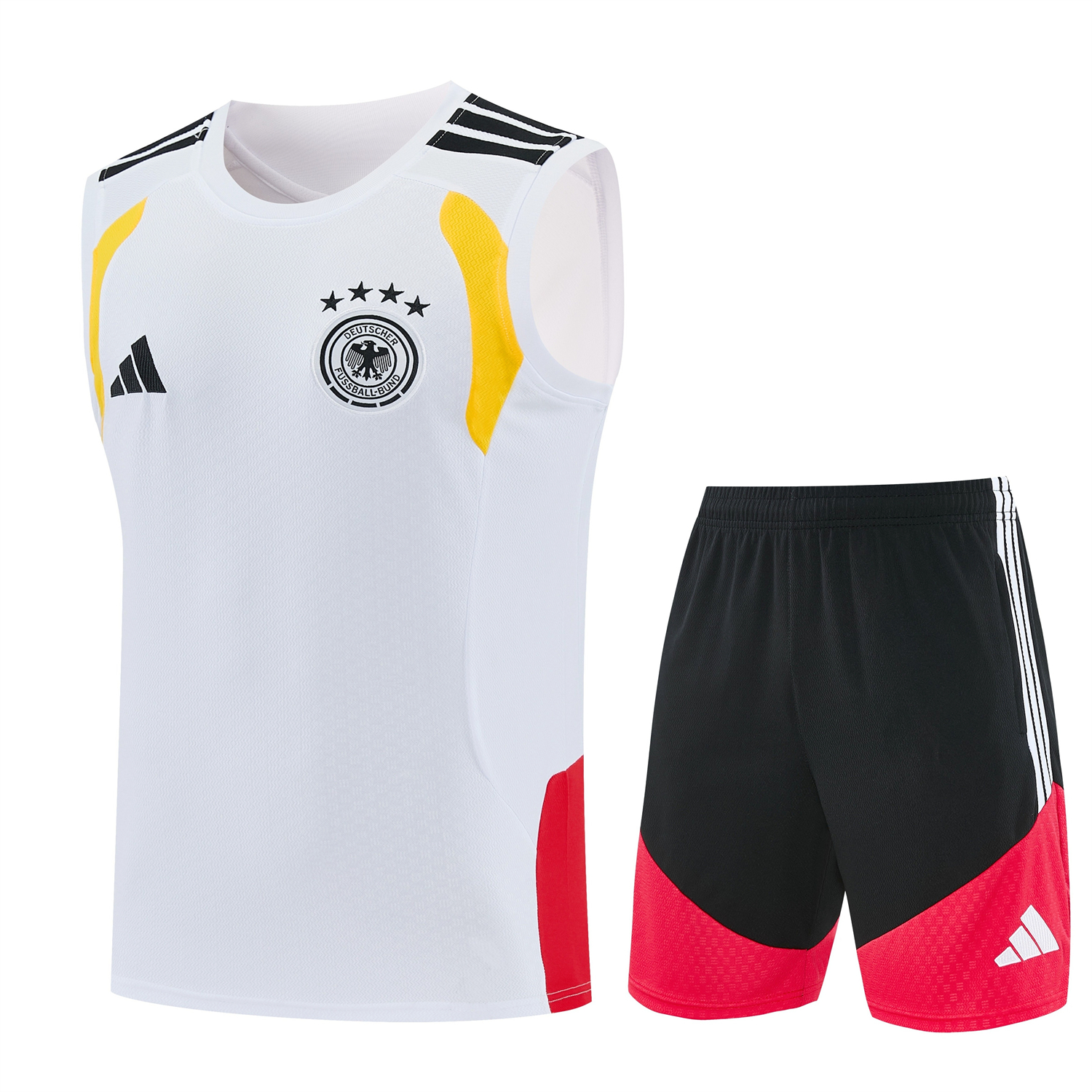 TFK-turbofussballkit-Germany 2026 Vest Training Set - White Vest and Black Shorts