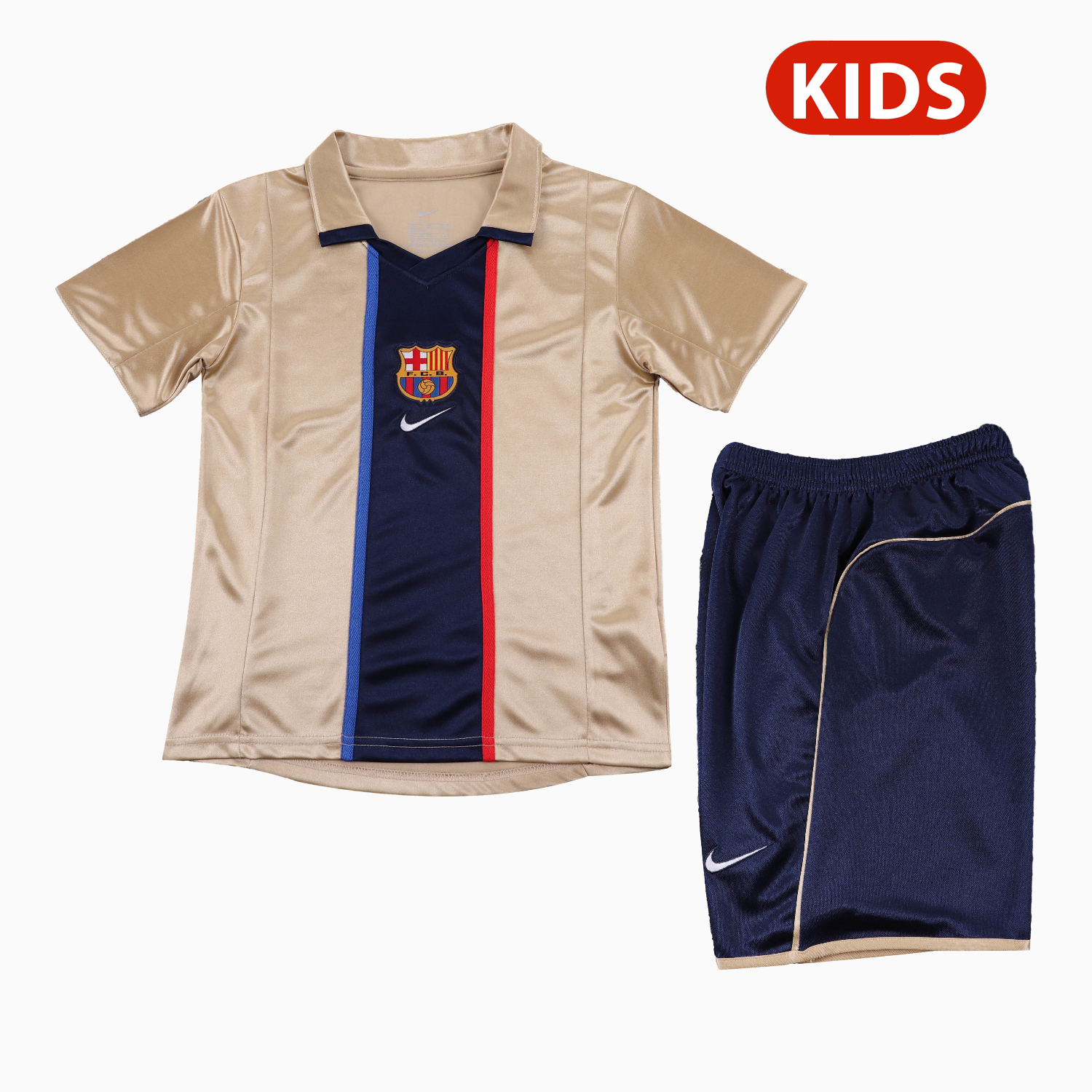 TFK-turbofussballkit-Retro Barcelona 2001-02 Away Kids Kit