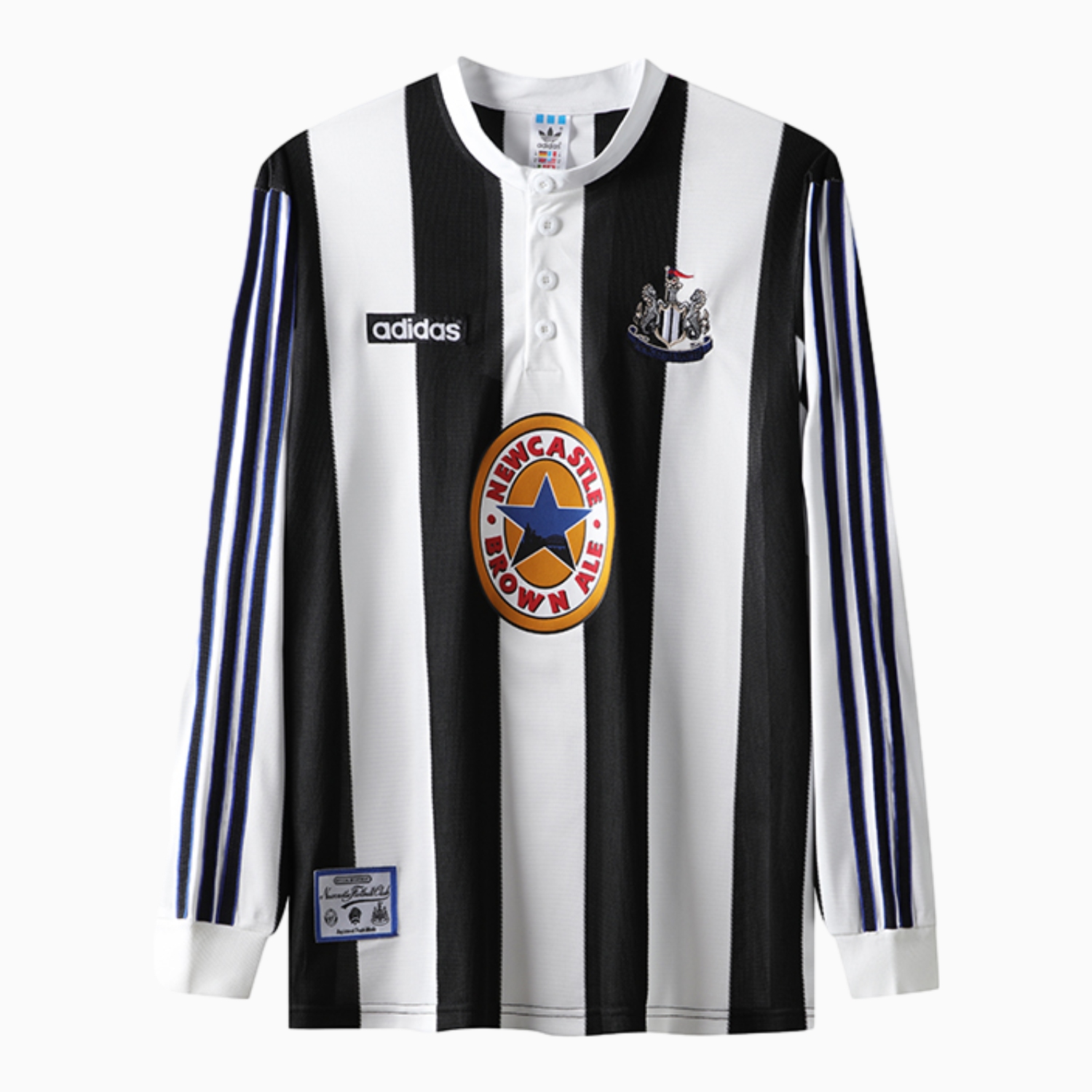 TFK-turbofussballkit-Retro Newcastle United 1995-97 Home Long Sleeve Jersey