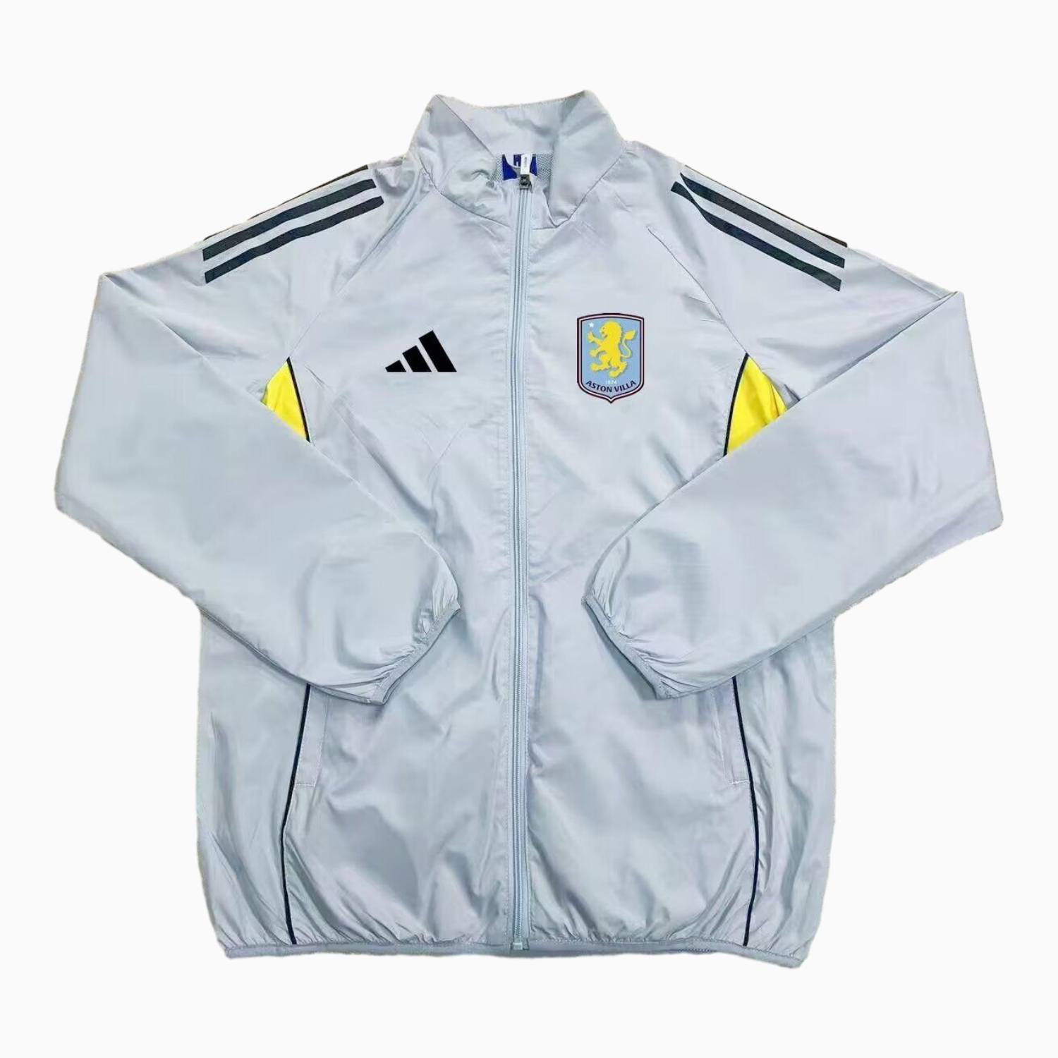 TFK-turbofussballkit-Aston Villa 25-26 Throwback Windbreaker Jacket - Grey Blue