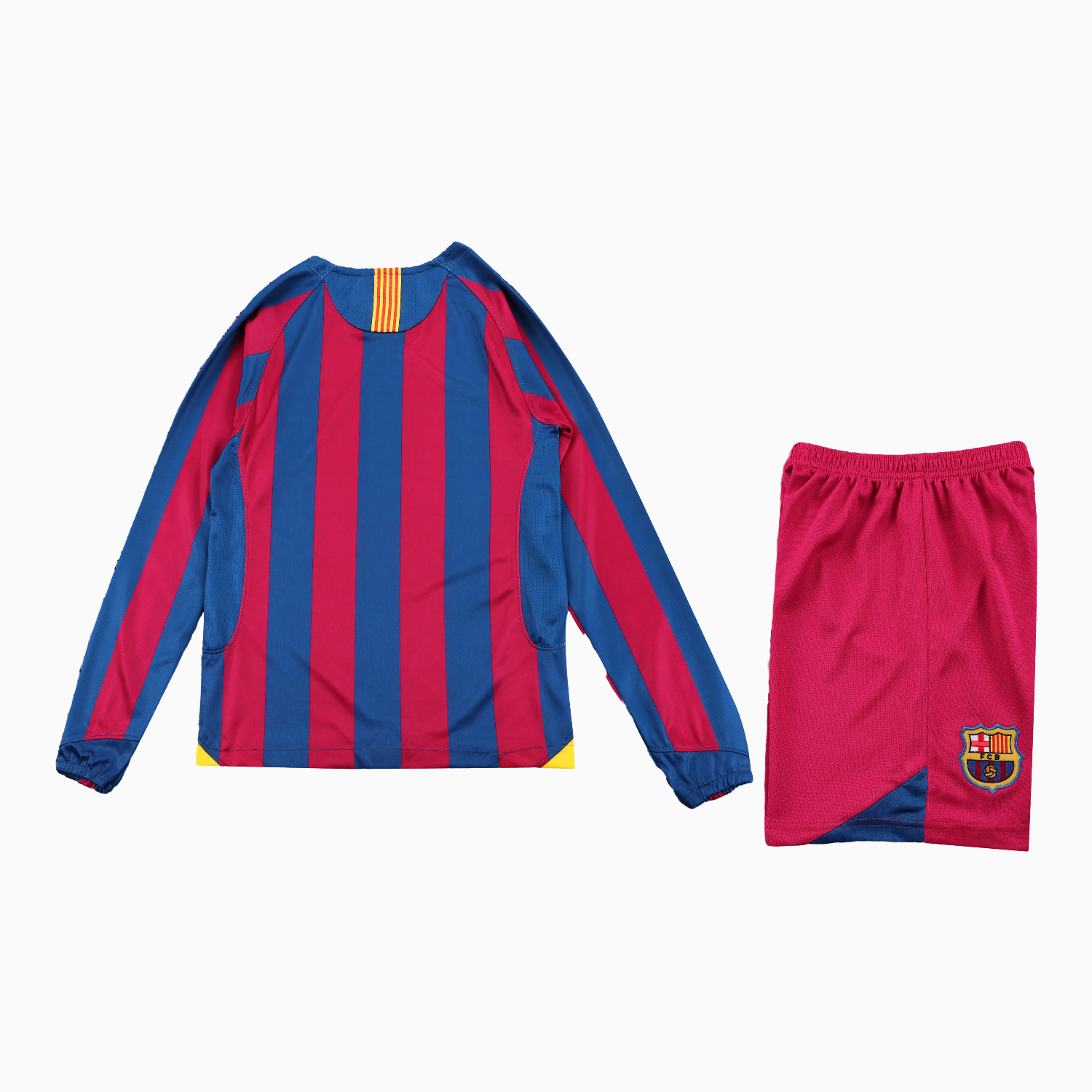 TFK-turbofussballkit-Retro Barcelona 2005-06 Home Long Sleeve Kids Kit