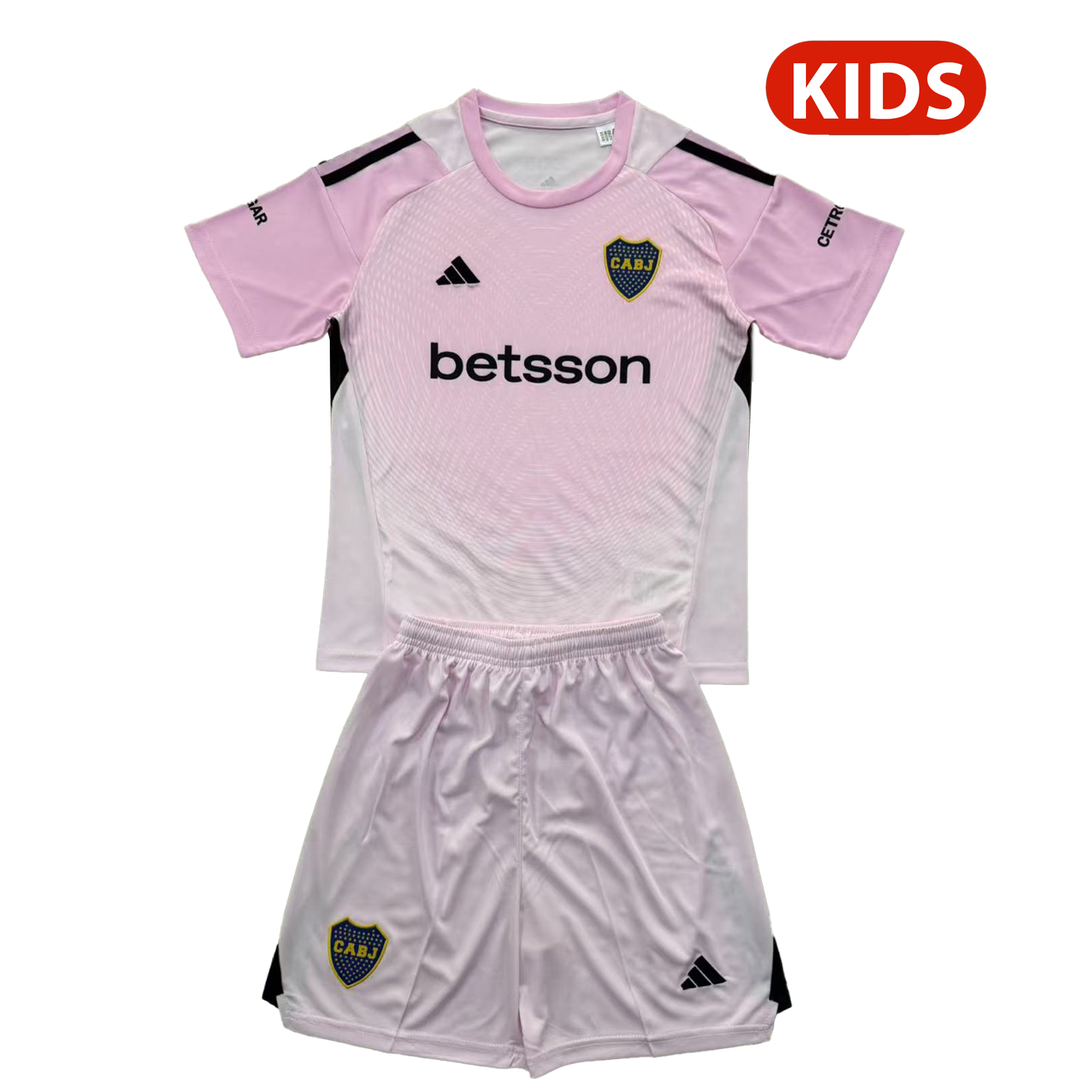 TFK-turbofussballkit-Boca Juniors 25-26 Pink Goalkeeper Kids Kit