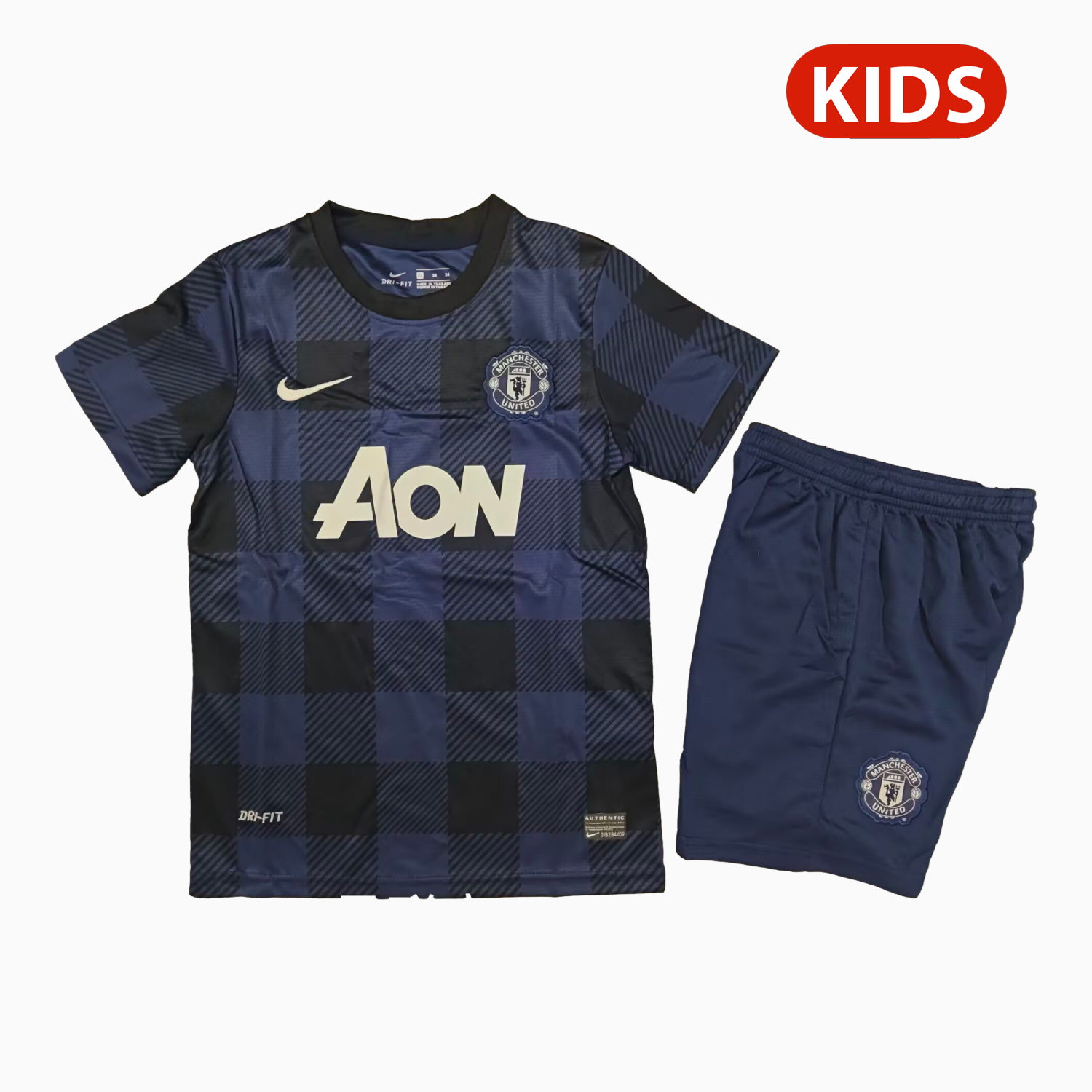 TFK-turbofussballkit-Retro Manchester United 2013-14 Away Kids Kit