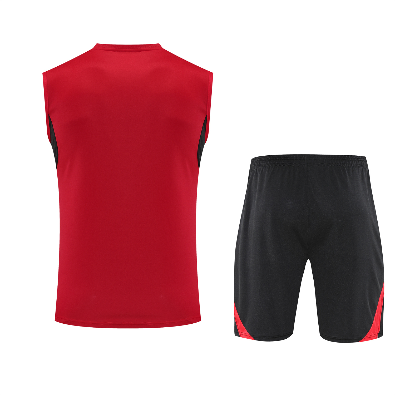 TFK-turbofussballkit-Manchester United 25-26 Vest Training Set - Pure Red Vest & Black Shorts