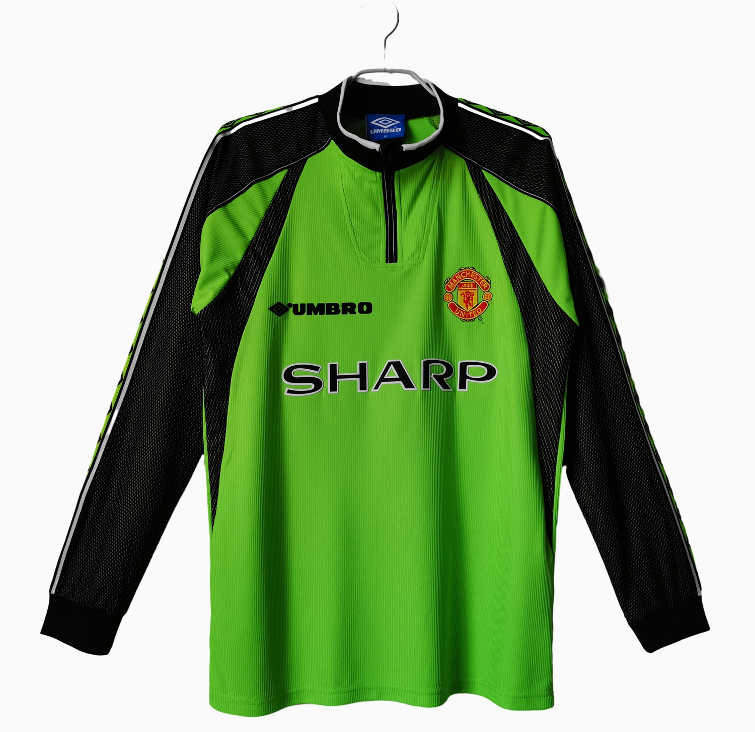 TFK-turbofussballkit-Retro Manchester United 98-99 Green Goalkeeper Long Sleeve Jersey