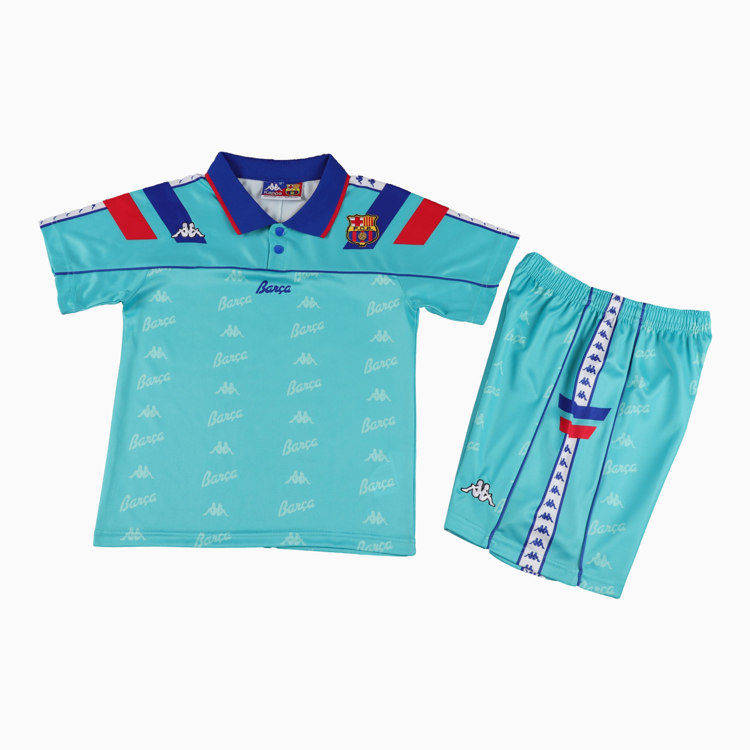 TFK-turbofussballkit-Retro Barcelona 1992-95 Away Kids Kit