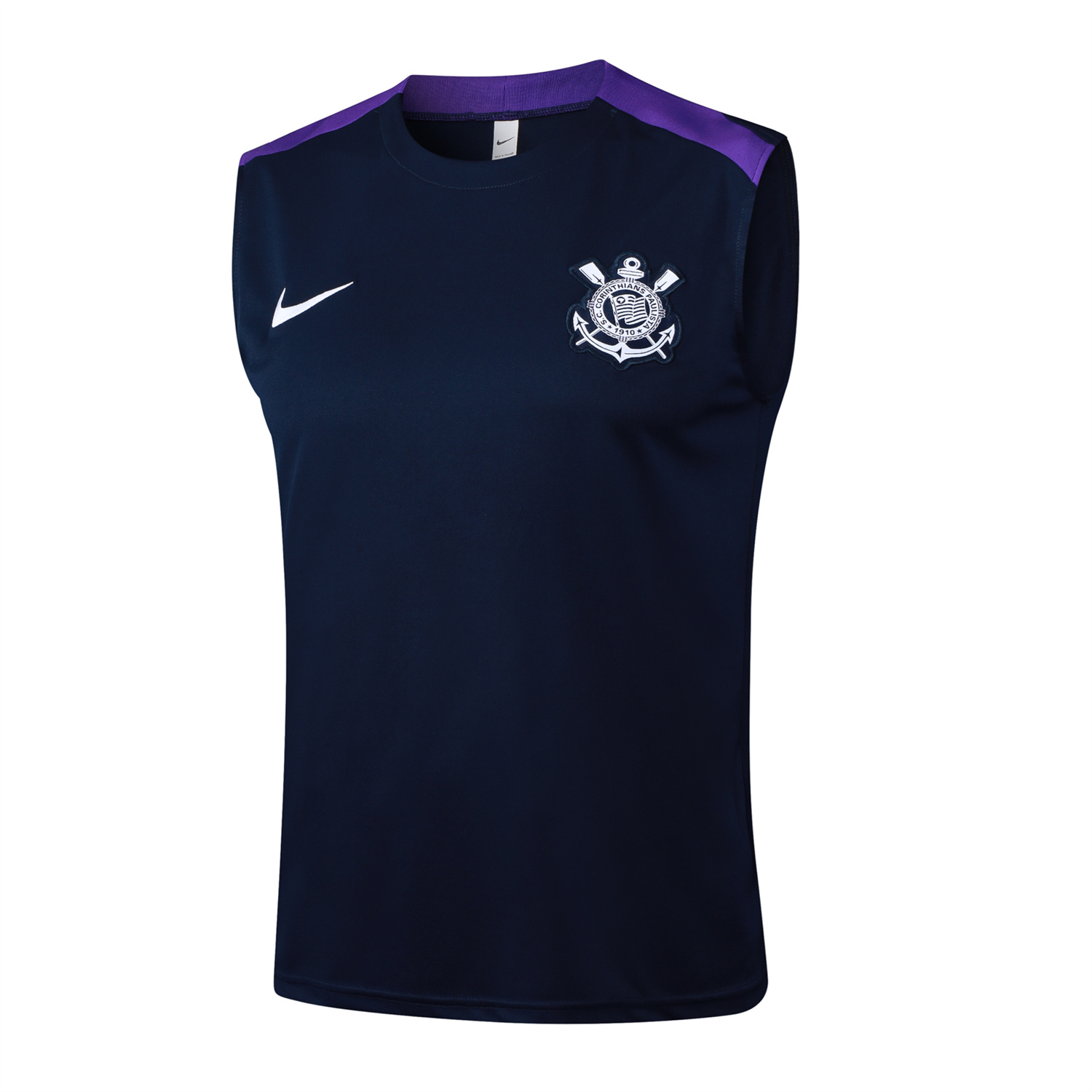 TFK-turbofussballkit-Corinthians 25-26 Vest Training Set - Deep Blue Black Vest and Shorts