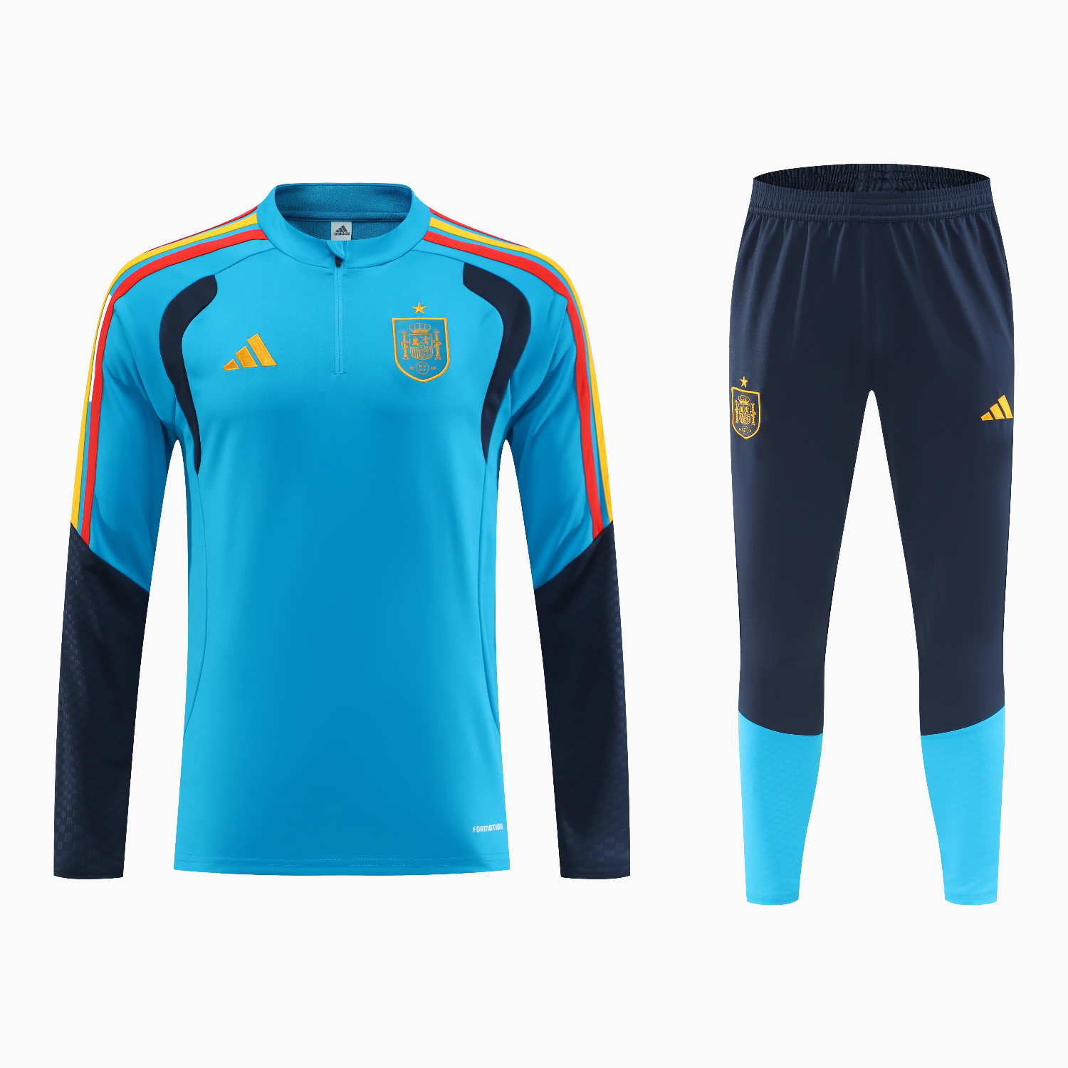 TFK-turbofussballkit-Spain 2026 Kids Long Sleeve Training Set - Light Blue Top & Pants