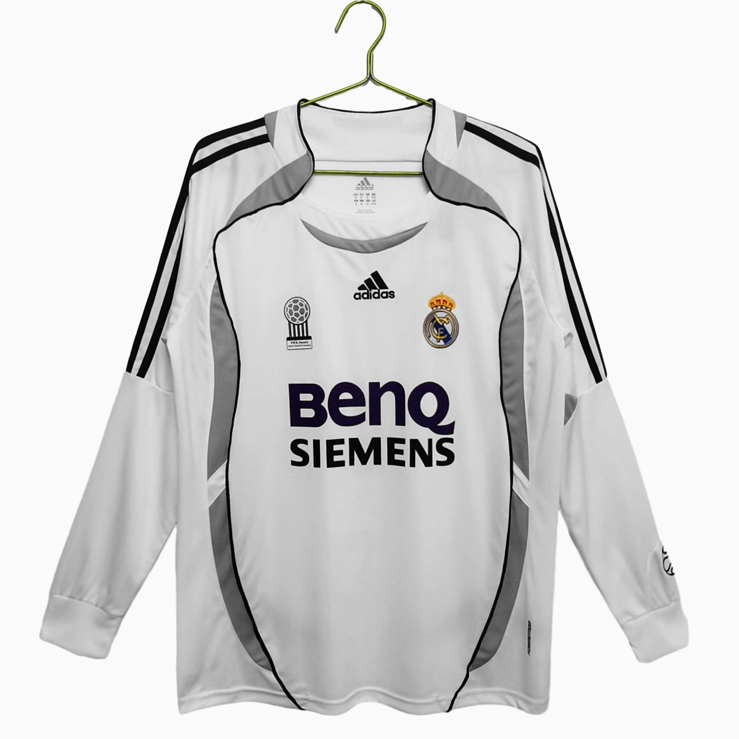 TFK-turbofussballkit-Retro Real Madrid 06-07 Home Long Sleeve Jersey