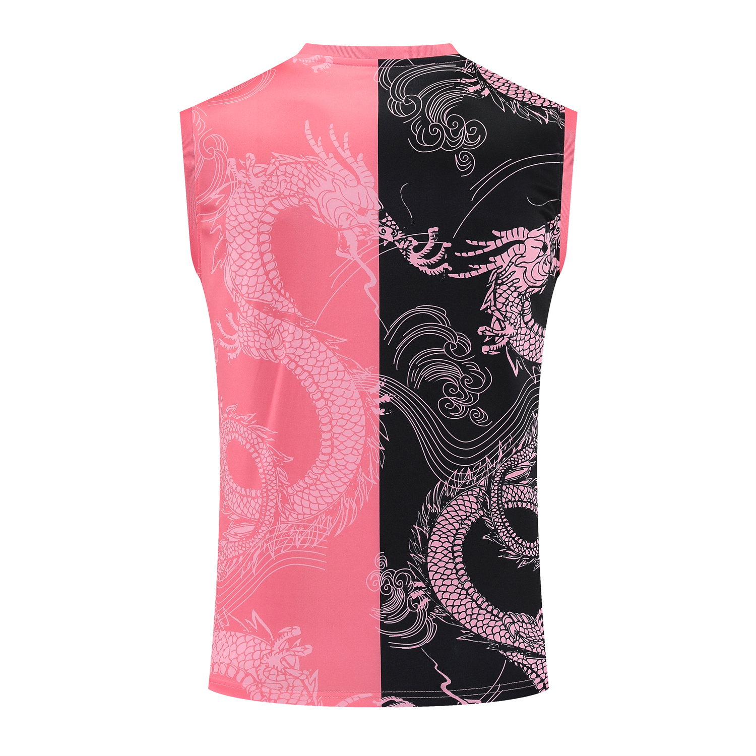 TFK-turbofussballkit-Real Madrid 25-26 Vest Training Set - Pink-Black Dragon Vest & Black-White Shorts