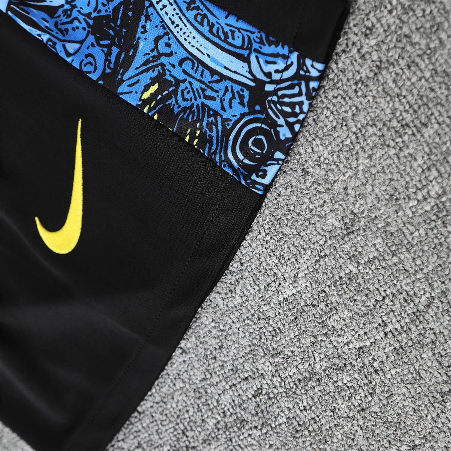 TFK-turbofussballkit-Brazil 25-26 Blue Jesus Statue Vest Training Set - Blue Vest & Black Shorts