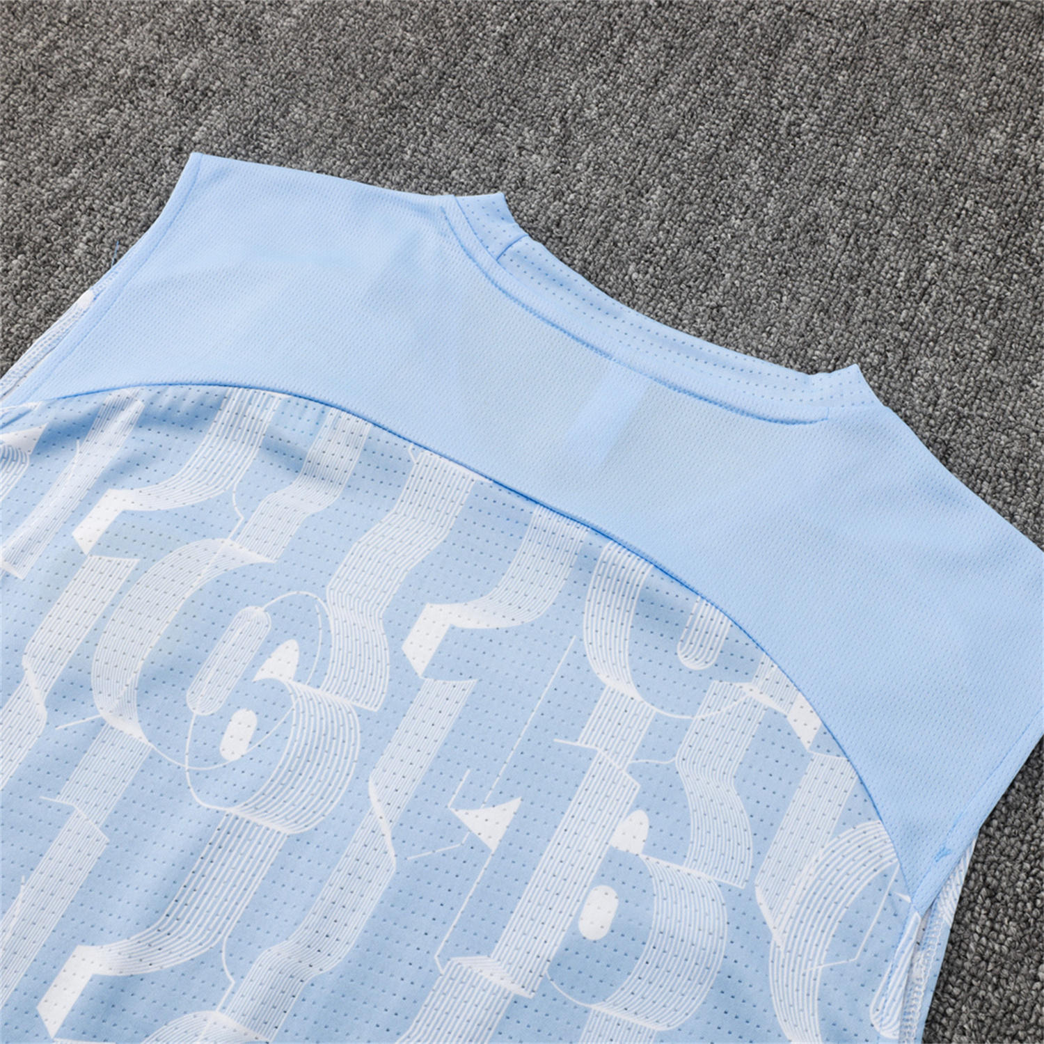 TFK-turbofussballkit-Manchester City 25-26 Vest Training Set - Sky Blue Vest and Deep Blue Shorts