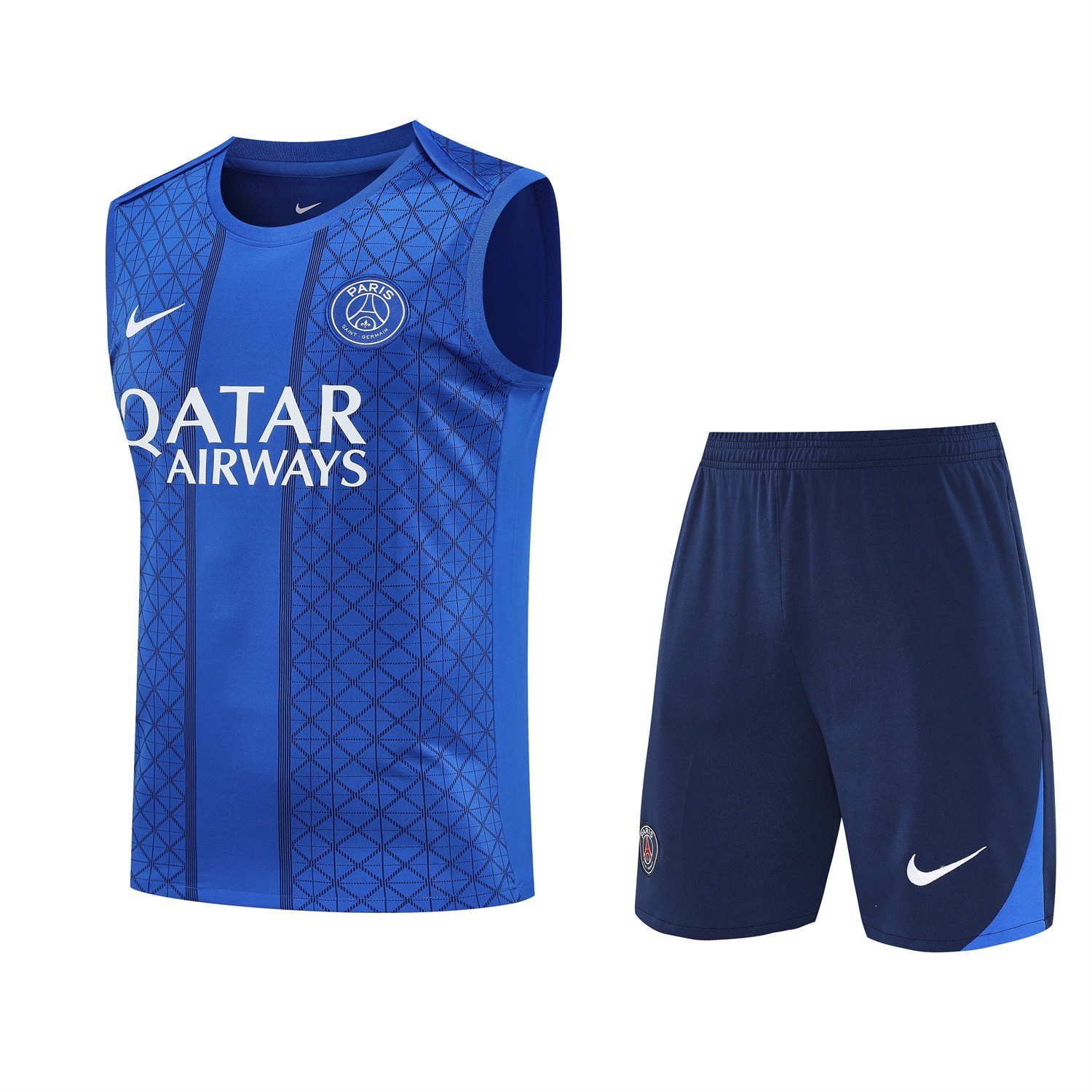 TFK-turbofussballkit-Paris Saint-Germain PSG 25-26 Vest Training Set - Ocean Blue Vest & Deep Blue Shorts