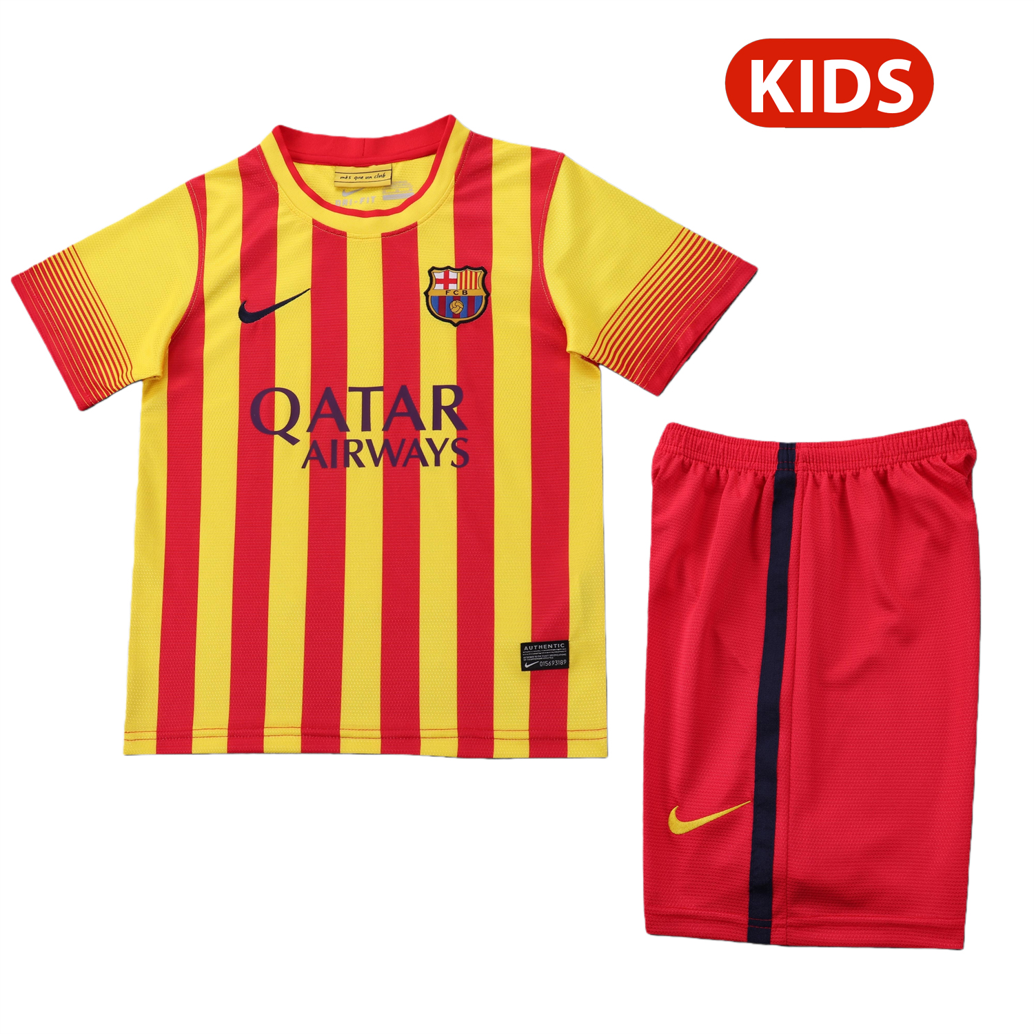 TFK-turbofussballkit-Retro Barcelona 2013-14 Away Kids Kit