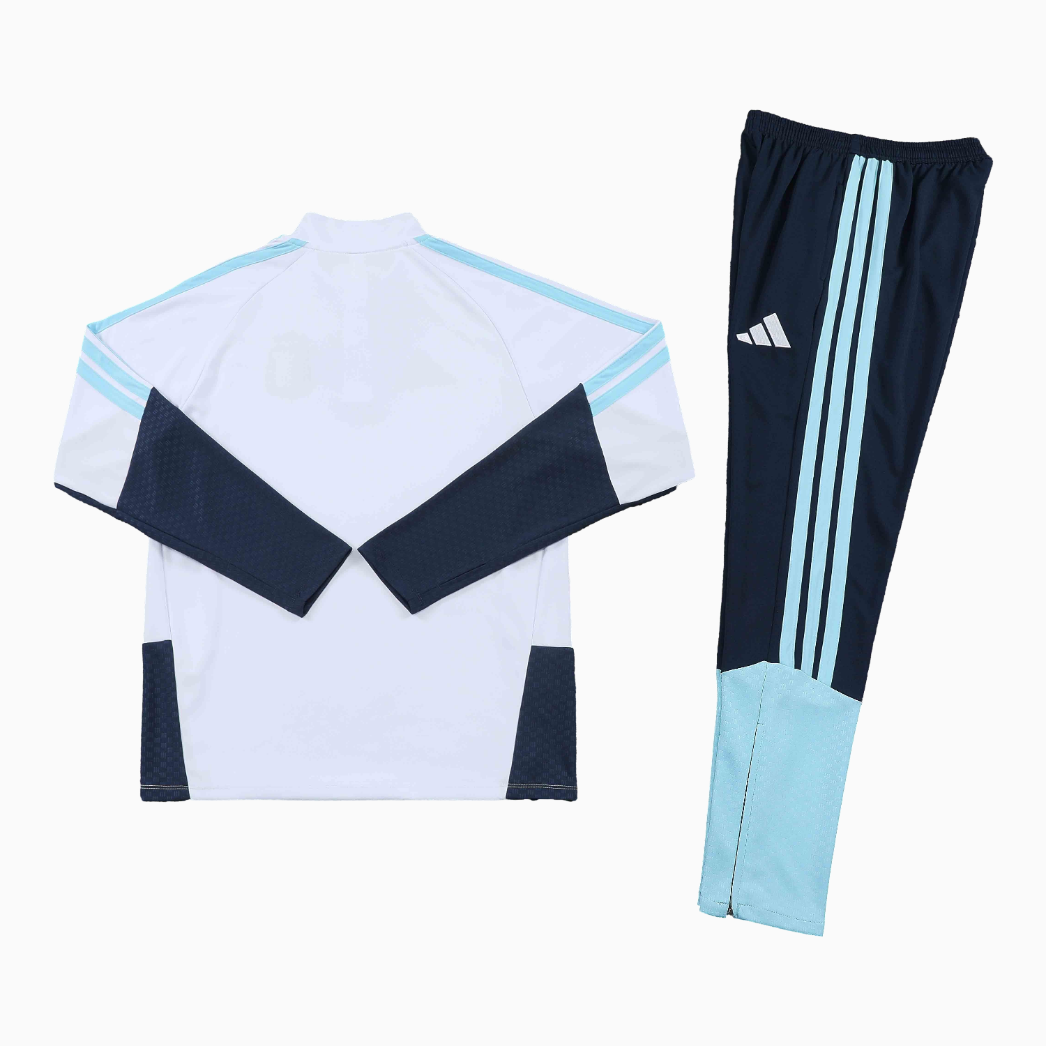 TFK-turbofussballkit-Argentina 2026 Kids Long Sleeve Training Set - White Top & Black Pants