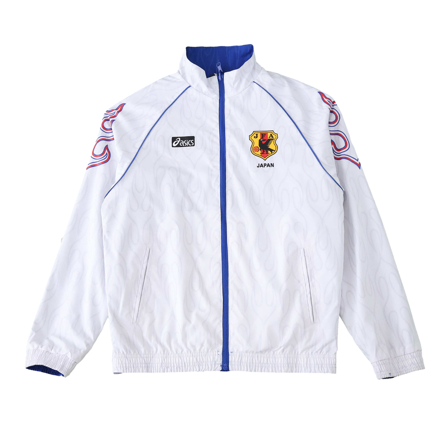 TFK-turbofussballkit-Retro Japan 1998 Throwback Double Sided Reversible Windbreaker - White & Blue