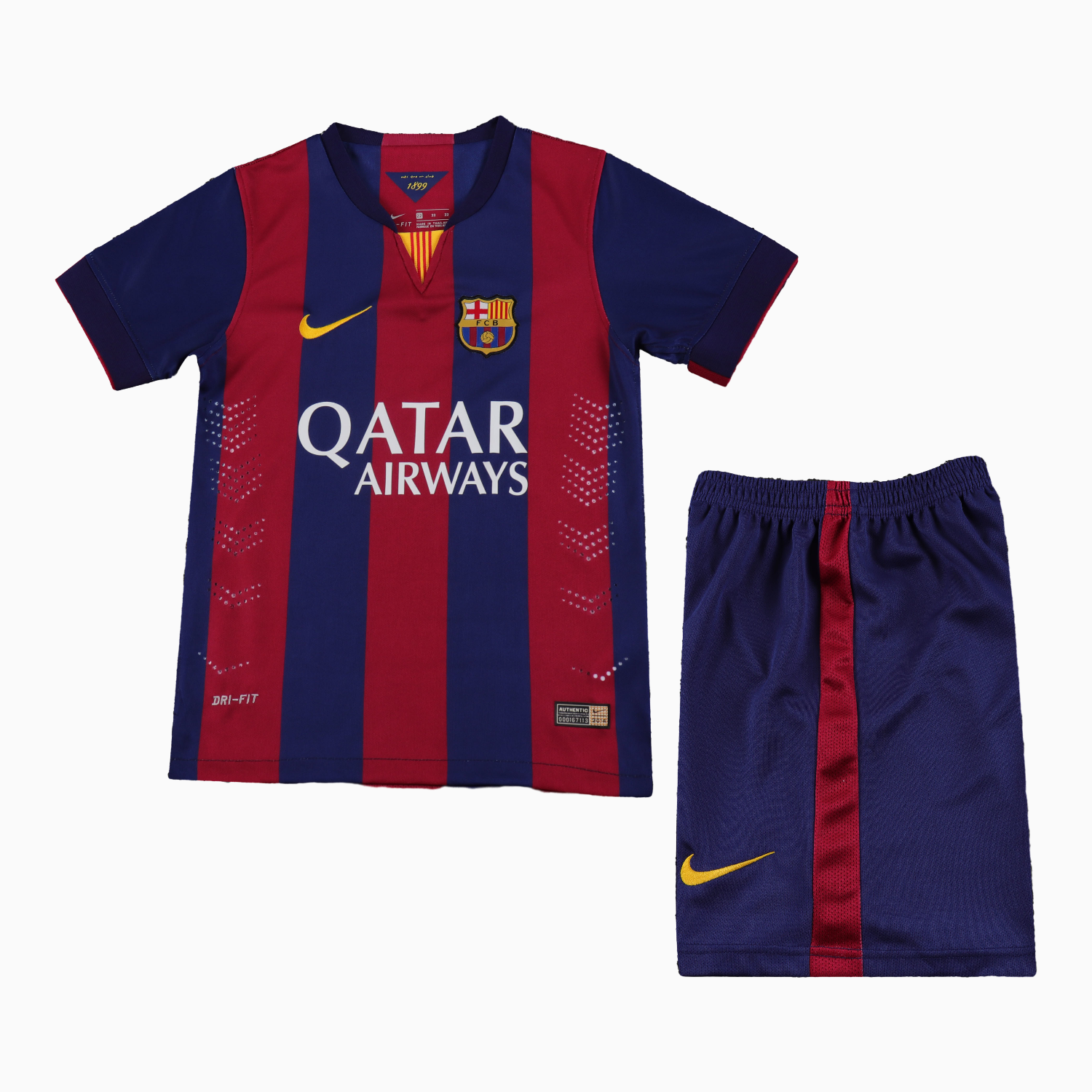 TFK-turbofussballkit-Retro Barcelona 2014-15 Home Kids Kit