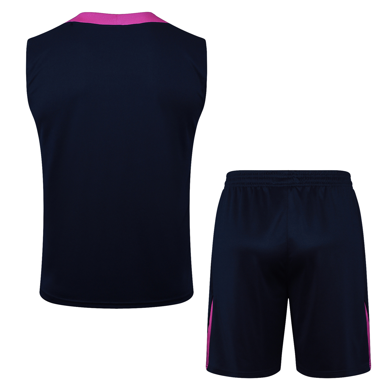 TFK-turbofussballkit-Barcelona 25-26 Vest Training Set - Deep Blue Black Vest and Shorts