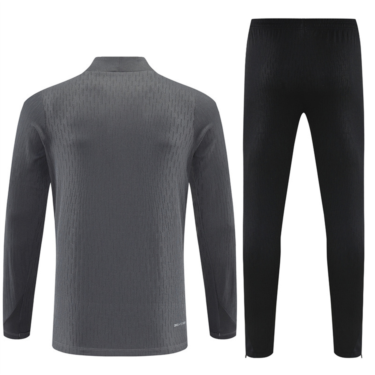 TFK-turbofussballkit-Barcelona 25-26 Kids Long Sleeve Training Set - Grey Top & Black Pants
