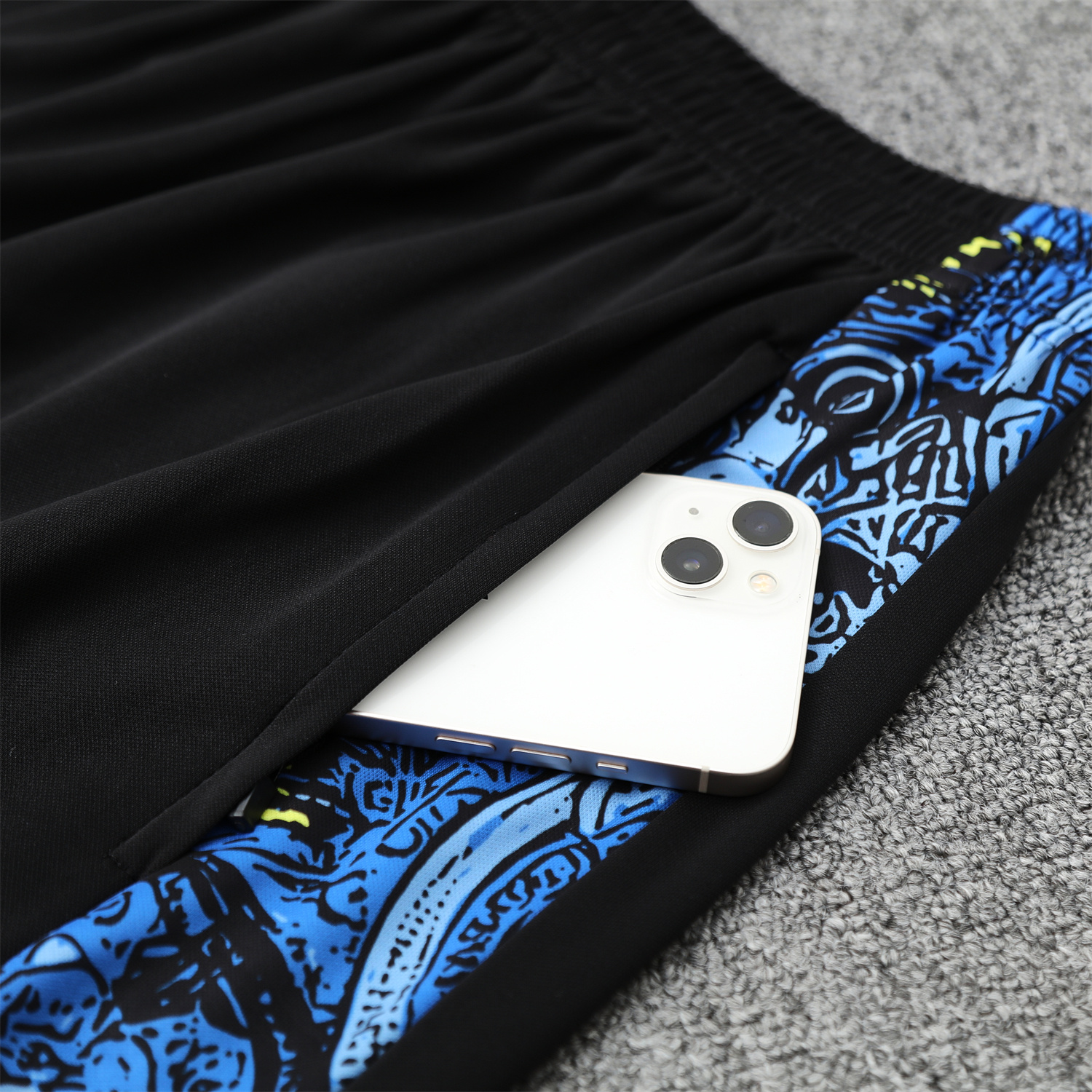 TFK-turbofussballkit-Brazil 25-26 Blue Jesus Statue Vest Training Set - Blue Vest & Black Shorts