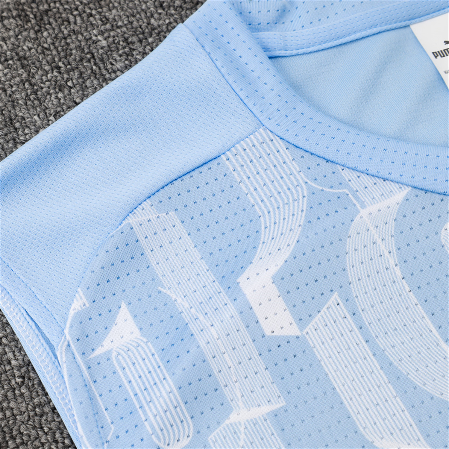 TFK-turbofussballkit-Manchester City 25-26 Vest Training Set - Sky Blue Vest and Deep Blue Shorts