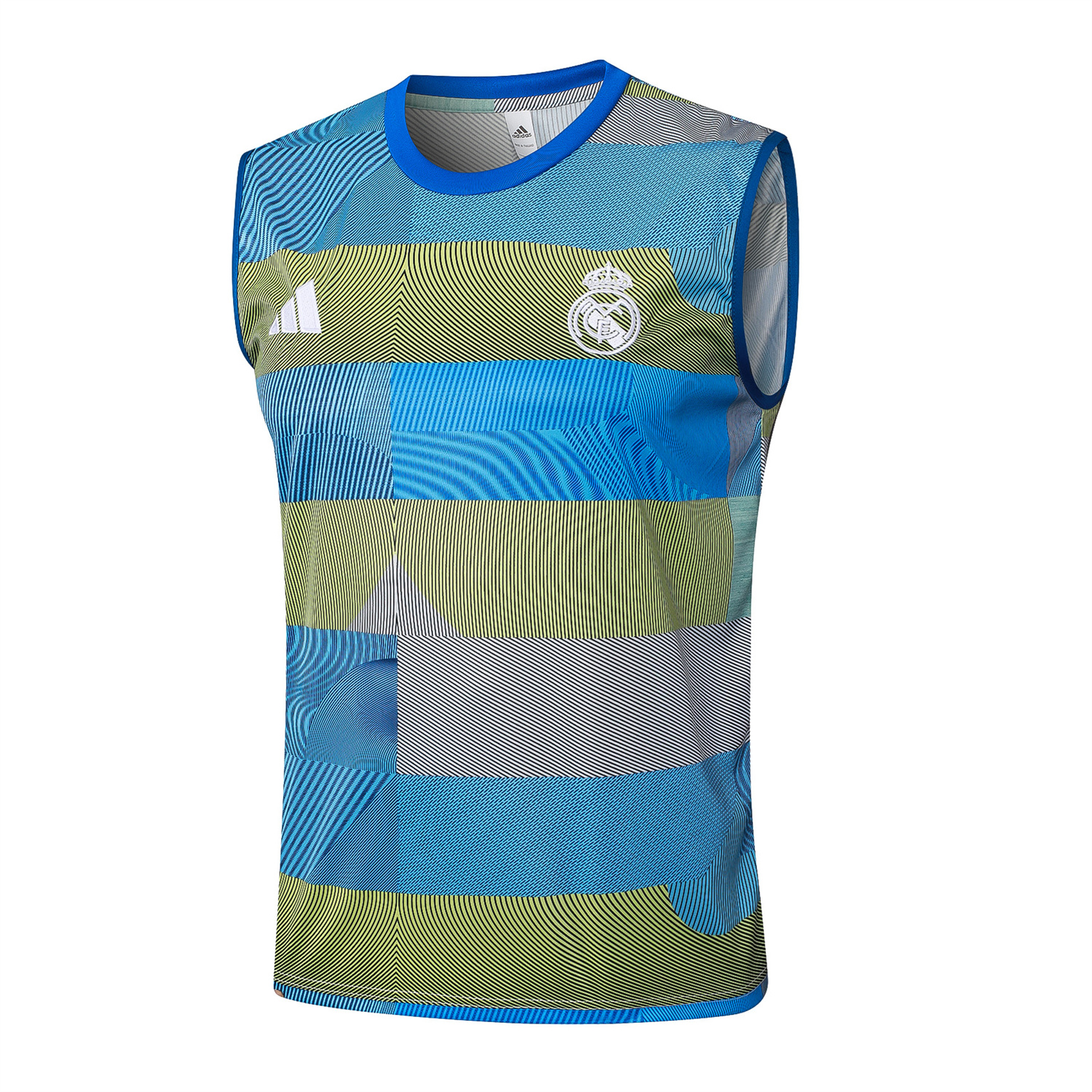 TFK-turbofussballkit-Real Madrid 25-26 Vest Training Set - Blue-Gray Camouflage Vest and Black Shorts