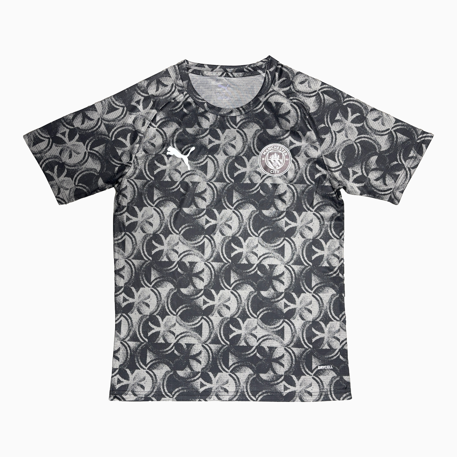 TFK-turbofussballkit-Manchester City 25-26 Grey And Black Pre-Match Jersey - Fans Version