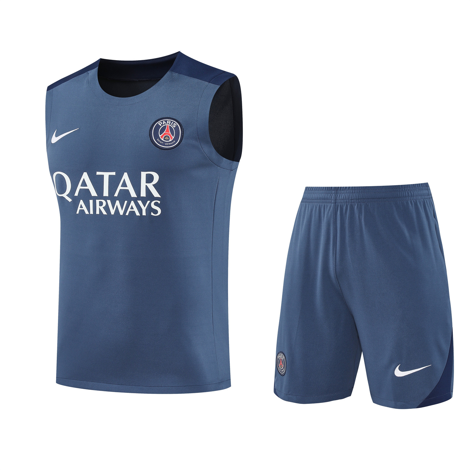 TFK-turbofussballkit-Paris Saint-Germain PSG 25-26 Vest Training Set - Deep Blue Vest & Deep Blue Shorts