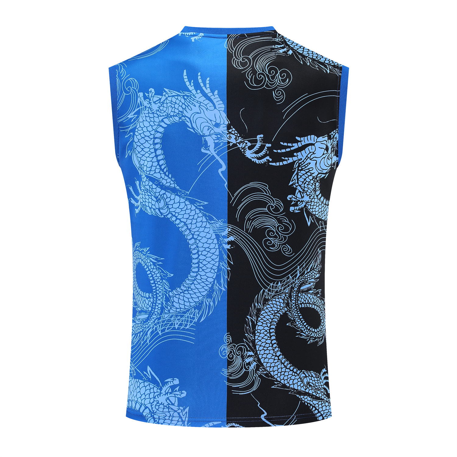 TFK-turbofussballkit-Real Madrid 25-26 Vest Training Set - Blue Black Dragon Vest & Black-White Shorts