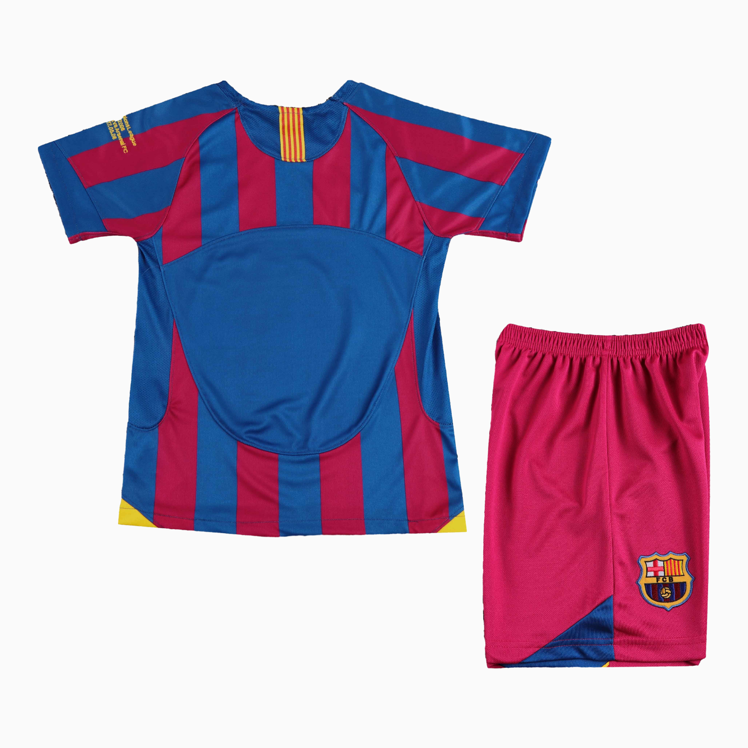 TFK-turbofussballkit-Retro Barcelona 2005-06 Home Stadium Kids Kit - Champions League Version