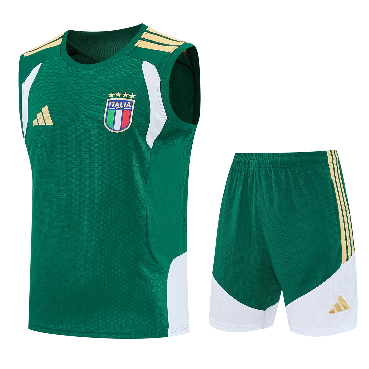 TFK-turbofussballkit-Italy 2026 Vest Training Set - Green Vest and Shorts