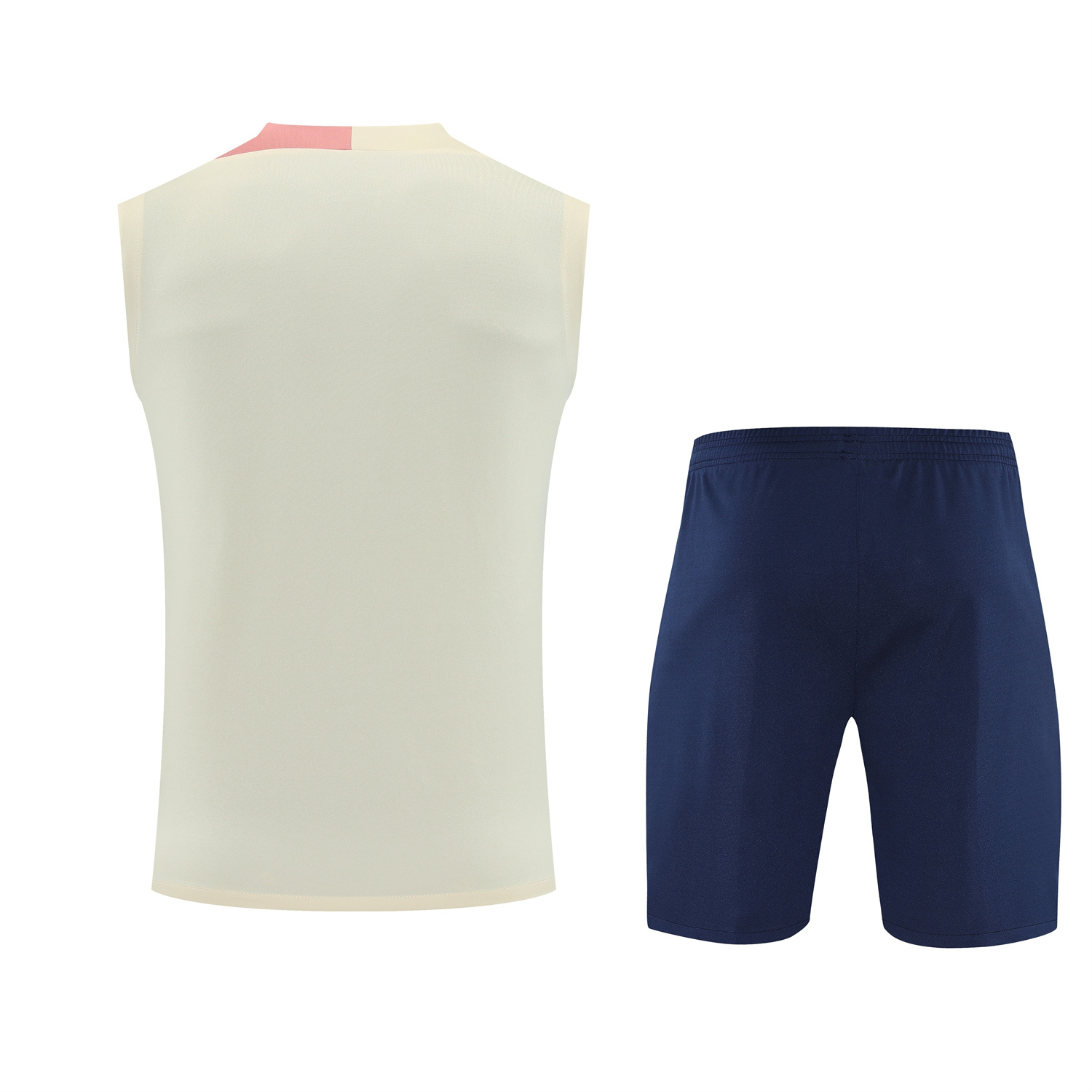TFK-turbofussballkit-Barcelona 25-26 Vest Training Set - Cream Vest & Deep Blue Shorts