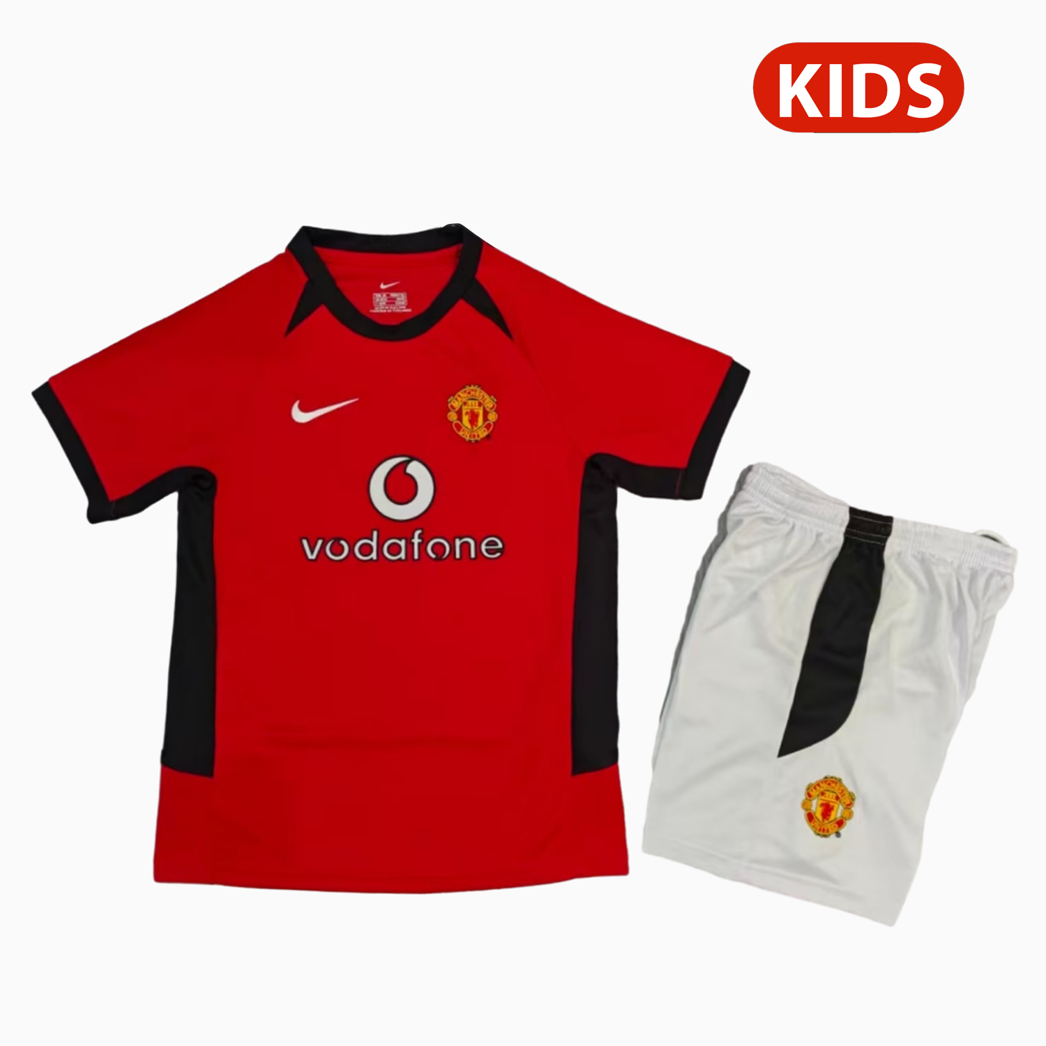 TFK-turbofussballkit-Retro Manchester United 2002-04 Home Kids Kit