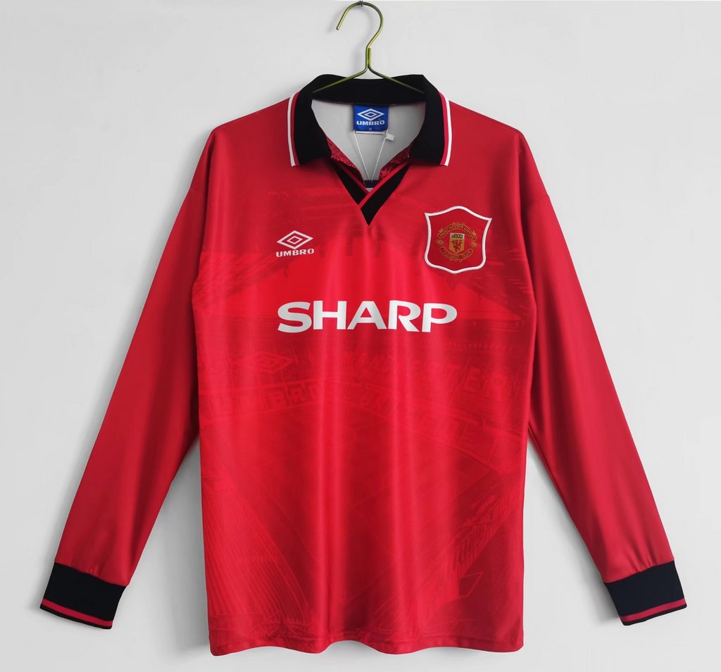 TFK-turbofussballkit-Retro Manchester United 94-96 Home Long Sleeve Jersey
