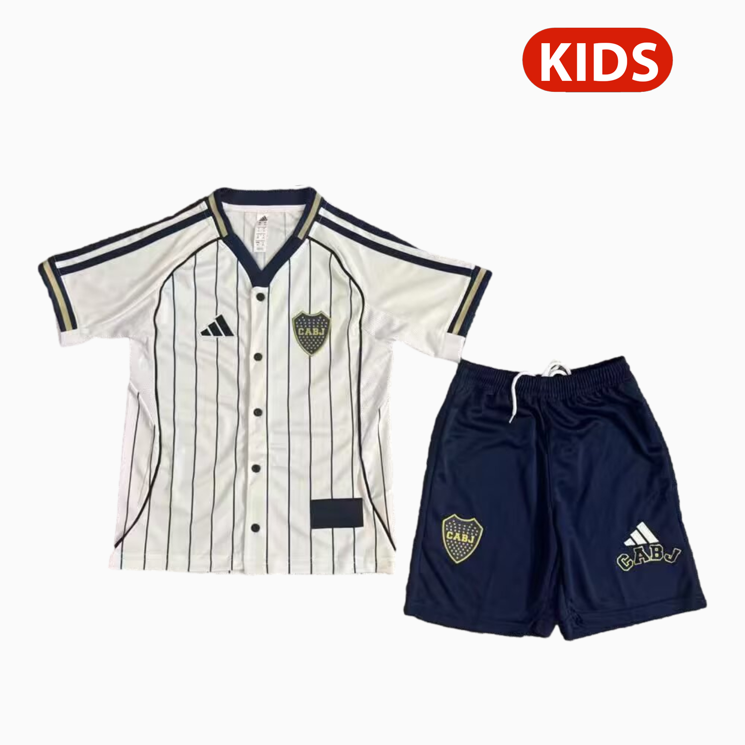 TFK-turbofussballkit-Boca Juniors 25-26 White Baseball Kids Kit
