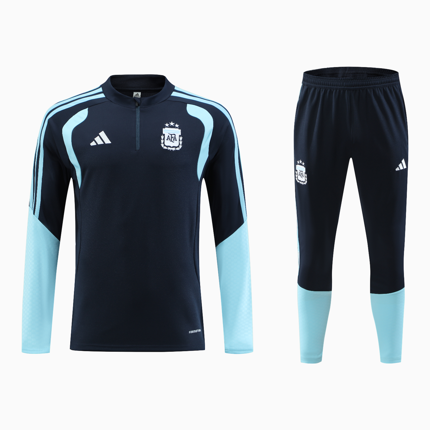 TFK-turbofussballkit-Argentina 2026 Kids Long Sleeve Training Set - Blue Black Top & Pants