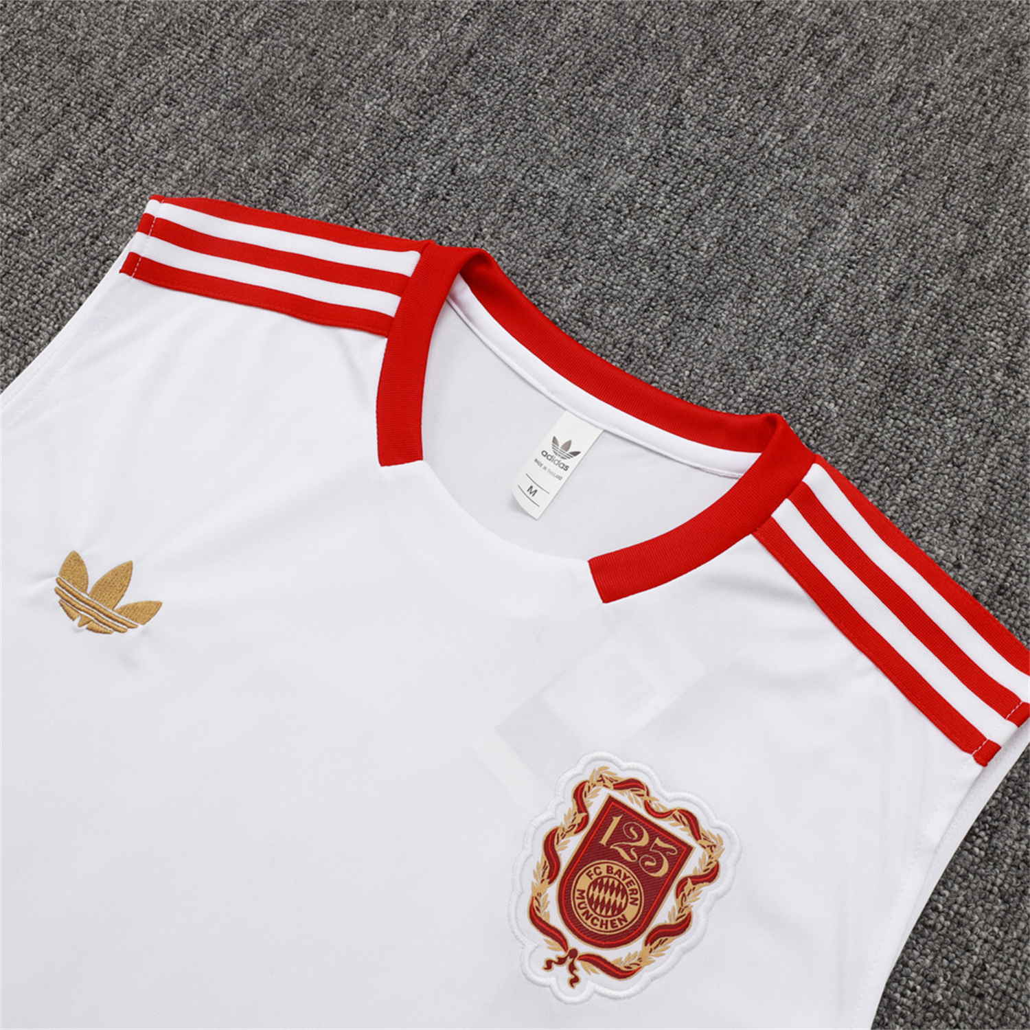 TFK-turbofussballkit-Bayern Munich 2025 125th Anniversary Vest Training Set - White Top and Shorts