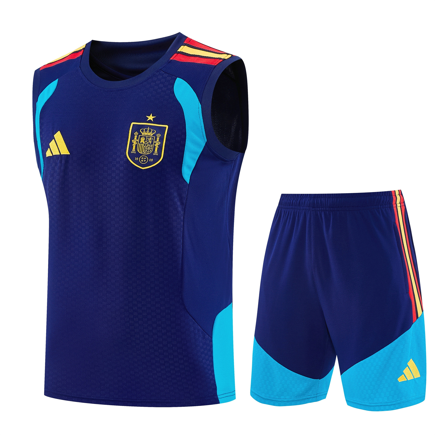 TFK-turbofussballkit-Spain 2026 Vest Training Set - Dark Blue Vest and Shorts